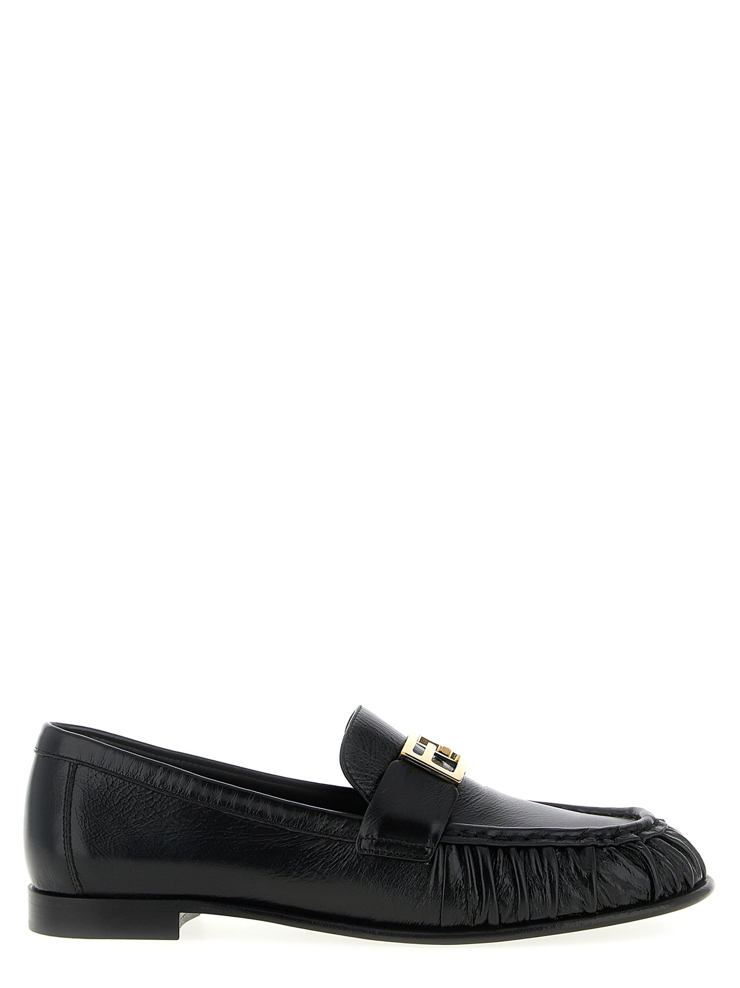 Fendi Black Lamb Leather Slip-On Loafers Curated Luxury Accessories by Orvyn