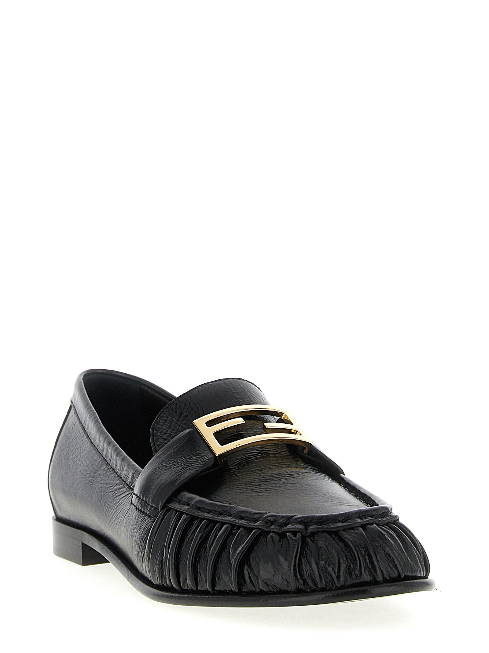 Fendi Black Lamb Leather Slip-On Loafers Curated Luxury Accessories by Orvyn