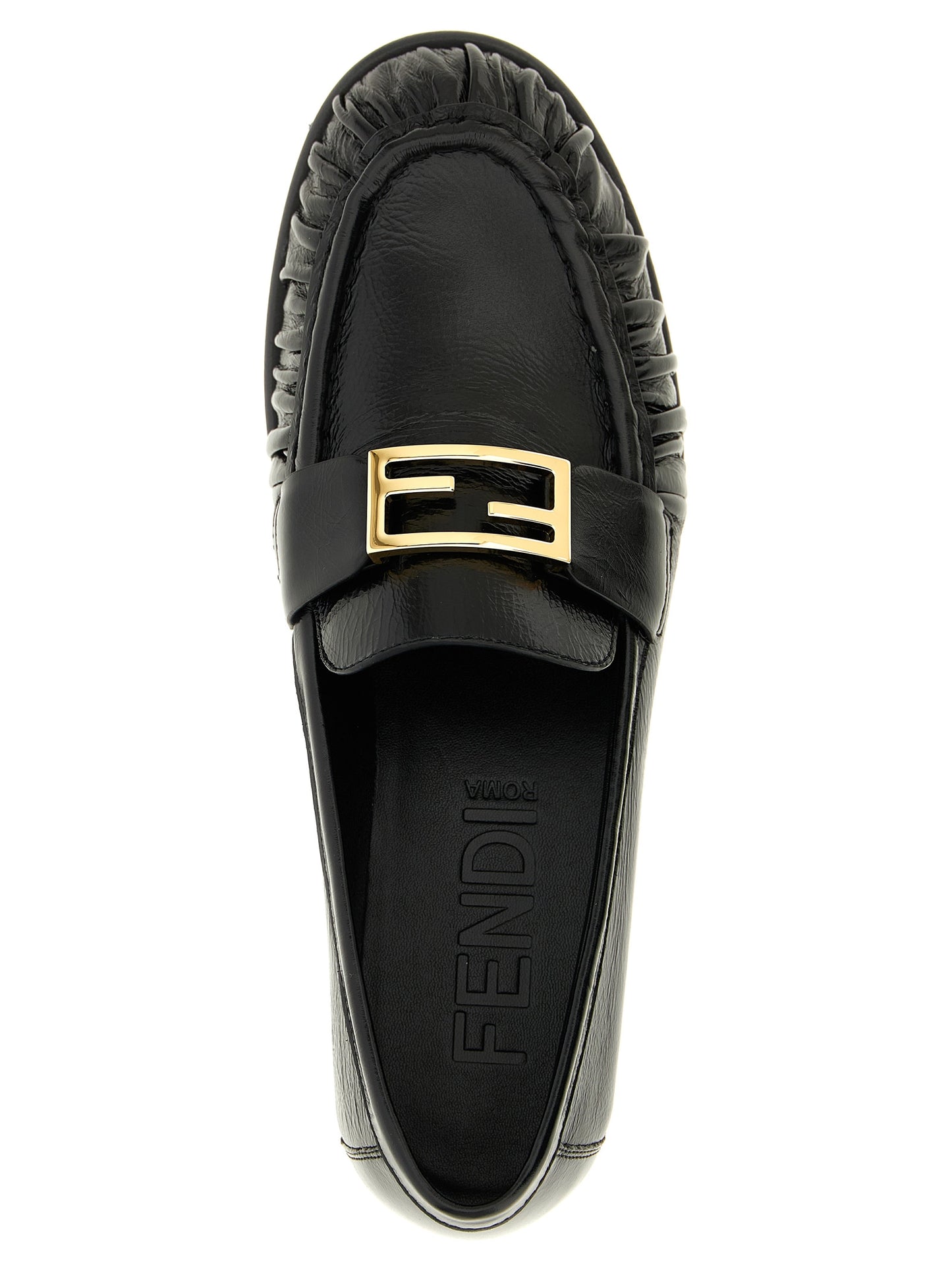 Fendi Black Lamb Leather Slip-On Loafers Curated Luxury Accessories by Orvyn