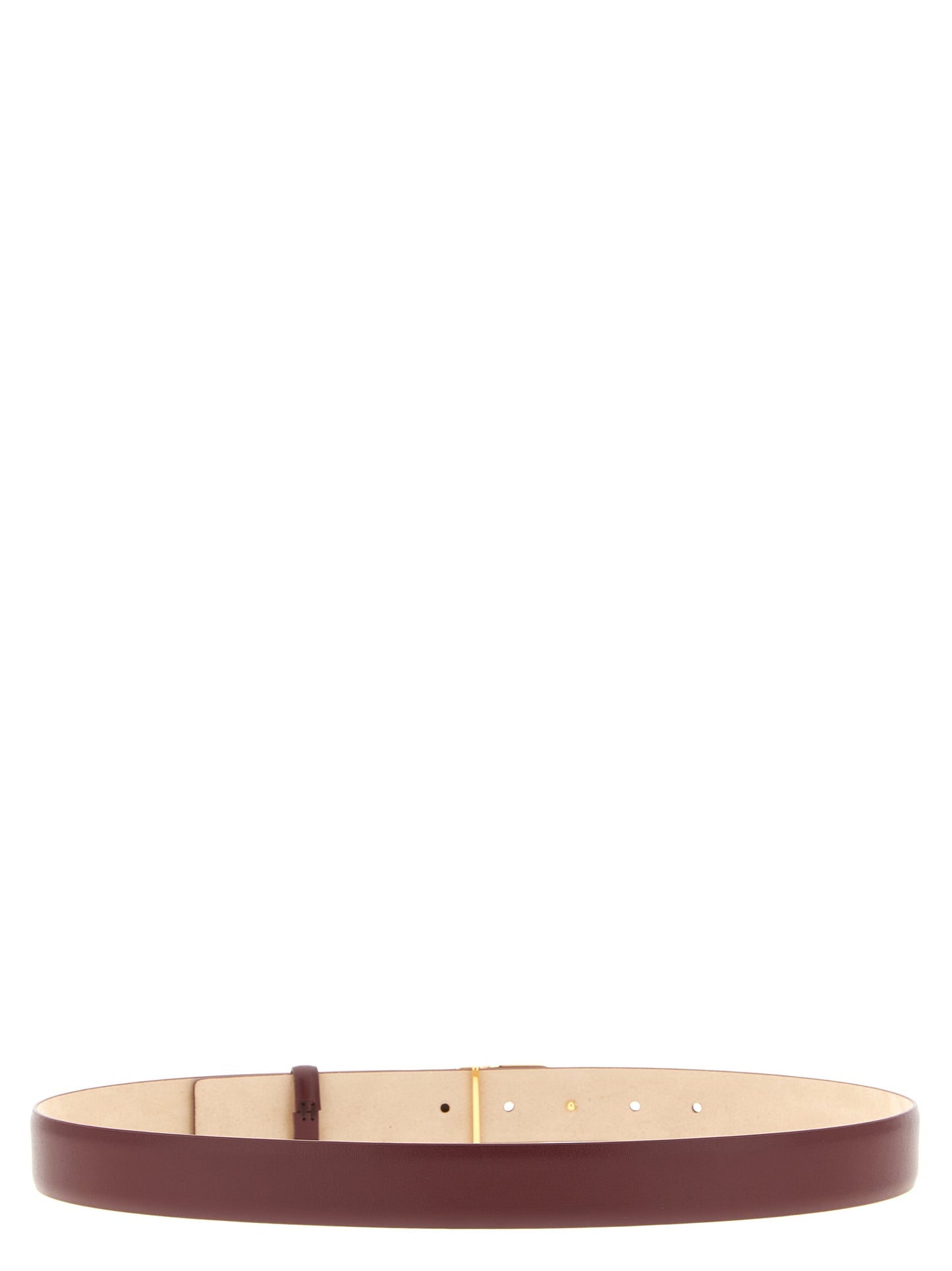 Khaite Bordeaux Calfskin Regular Belt Curated Luxury Accessories by Orvyn