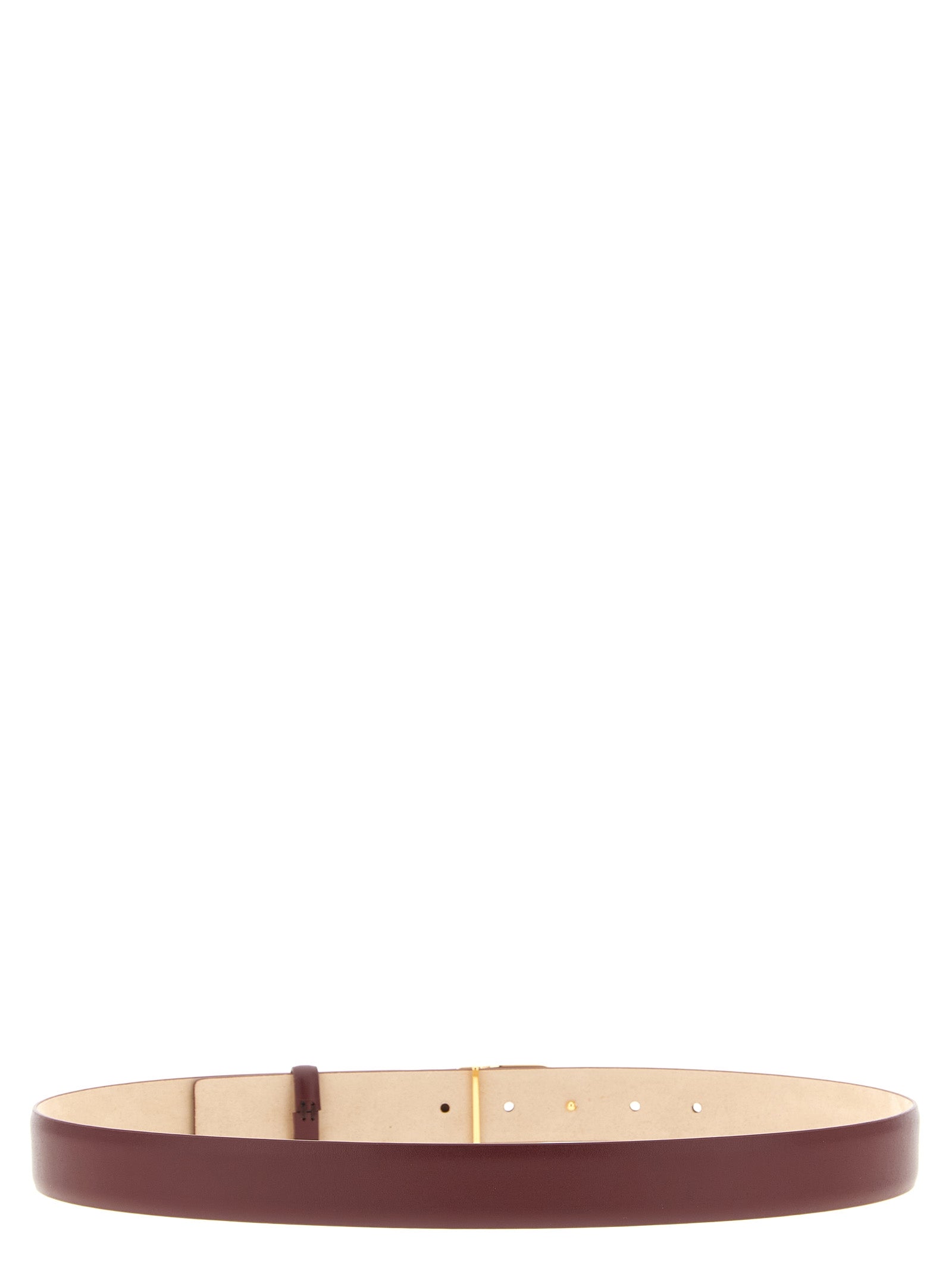 Khaite Bordeaux Calfskin Regular Belt Curated Luxury Accessories by Orvyn