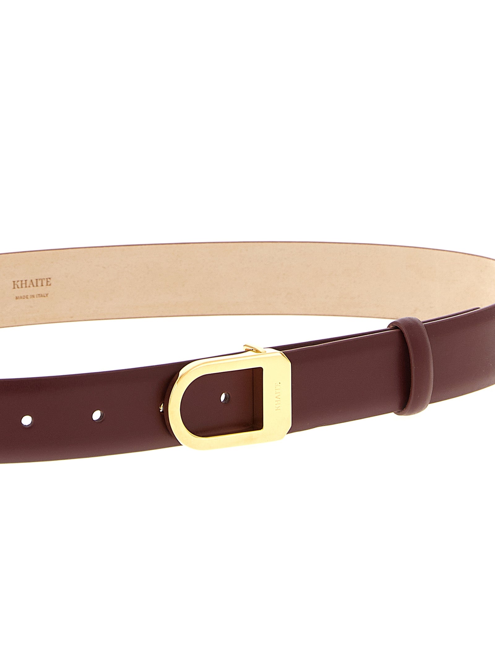 Khaite Bordeaux Calfskin Regular Belt Curated Luxury Accessories by Orvyn