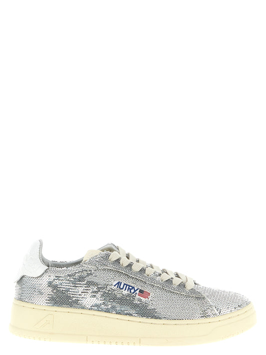 Autry Silver Polyester Low Top Sneakers Curated Luxury Accessories by Orvyn