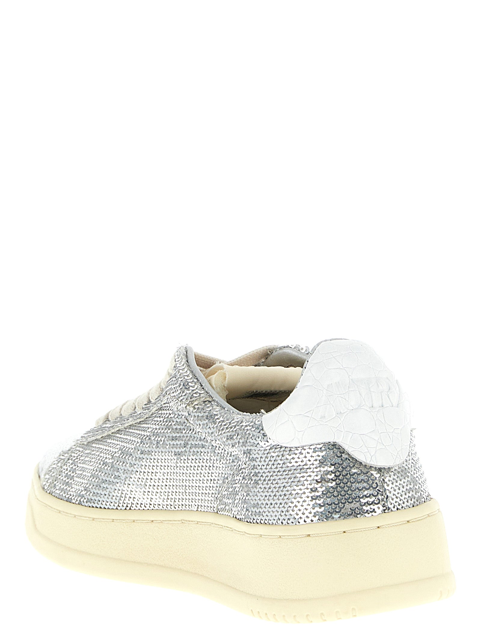Autry Silver Polyester Low Top Sneakers Curated Luxury Accessories by Orvyn