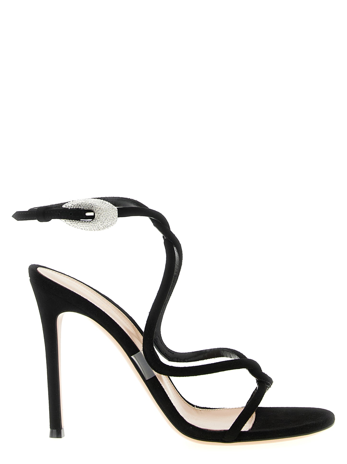 Gianvito Rossi Black Suede Leather Stiletto Heel Sandals Curated Luxury Accessories by Orvyn