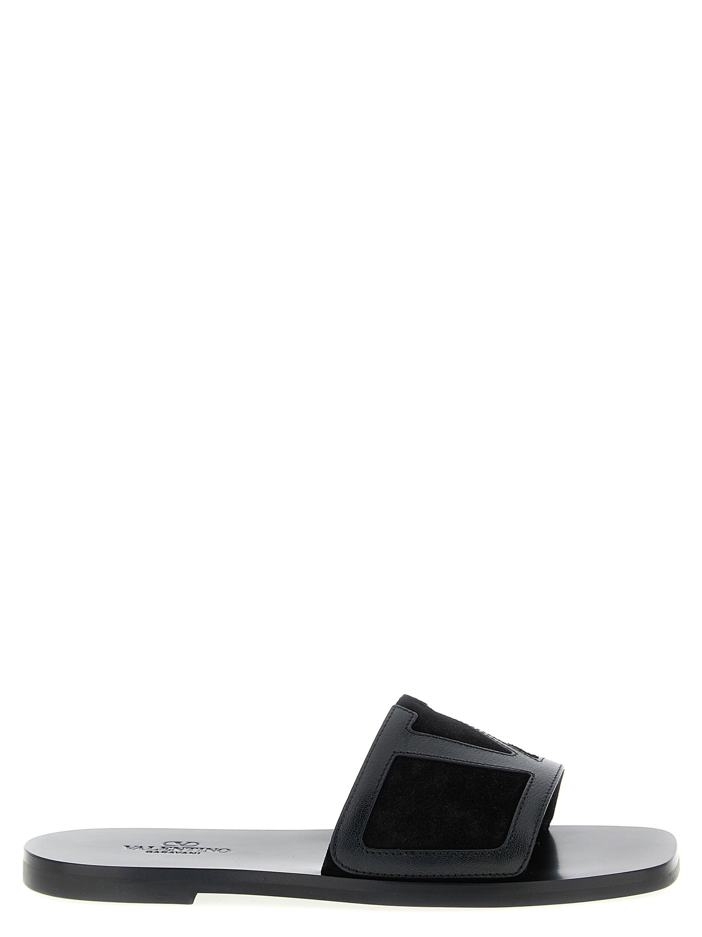 Valentino Garavani Black Calfskin Slides Curated Luxury Accessories by Orvyn