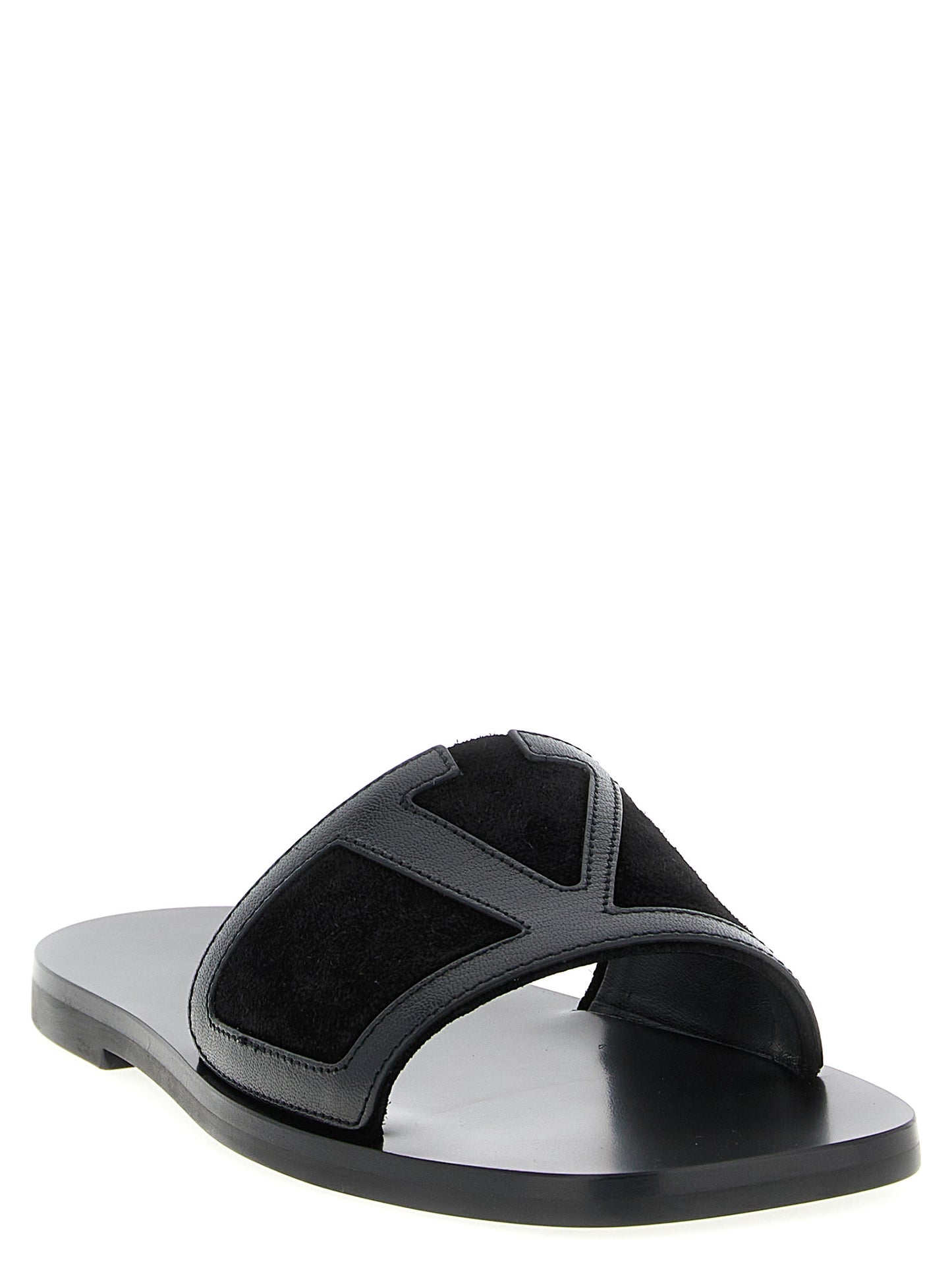 Valentino Garavani Black Calfskin Slides Curated Luxury Accessories by Orvyn