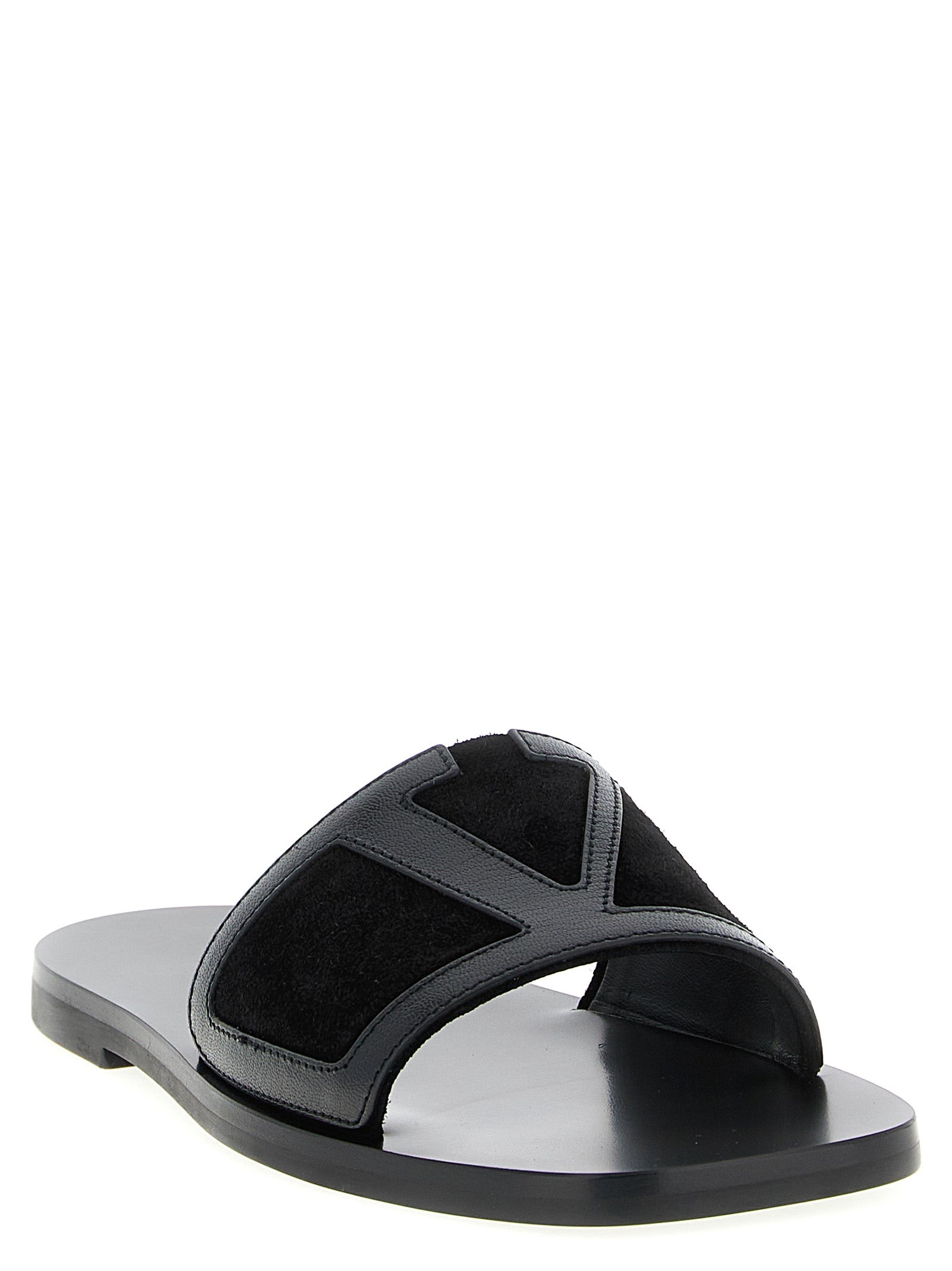 Valentino Garavani Black Calfskin Slides Curated Luxury Accessories by Orvyn