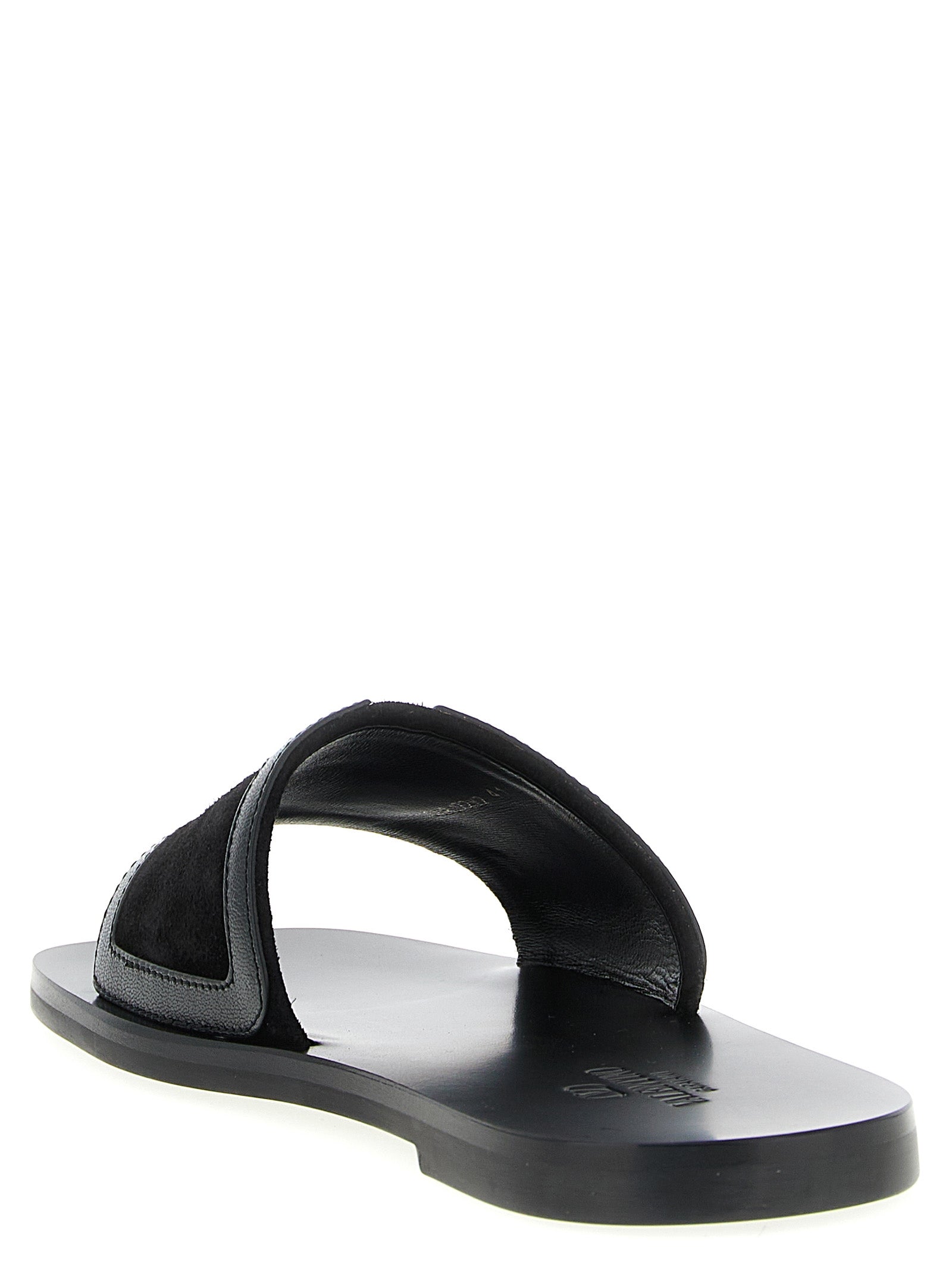 Valentino Garavani Black Calfskin Slides Curated Luxury Accessories by Orvyn