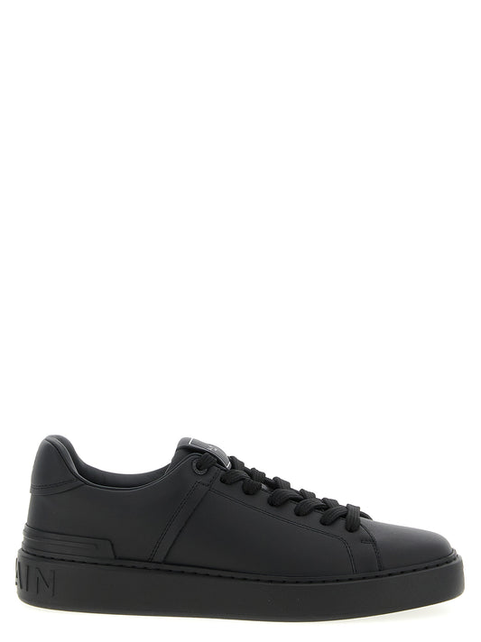 Balmain Black Calfskin Low Top Sneakers Curated Luxury Accessories by Orvyn