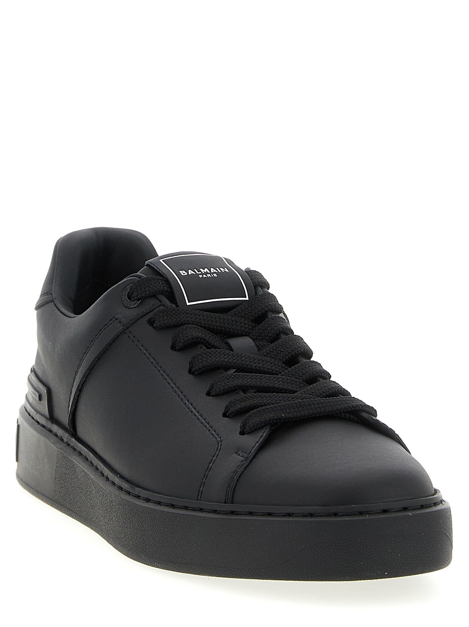 Balmain Black Calfskin Low Top Sneakers Curated Luxury Accessories by Orvyn