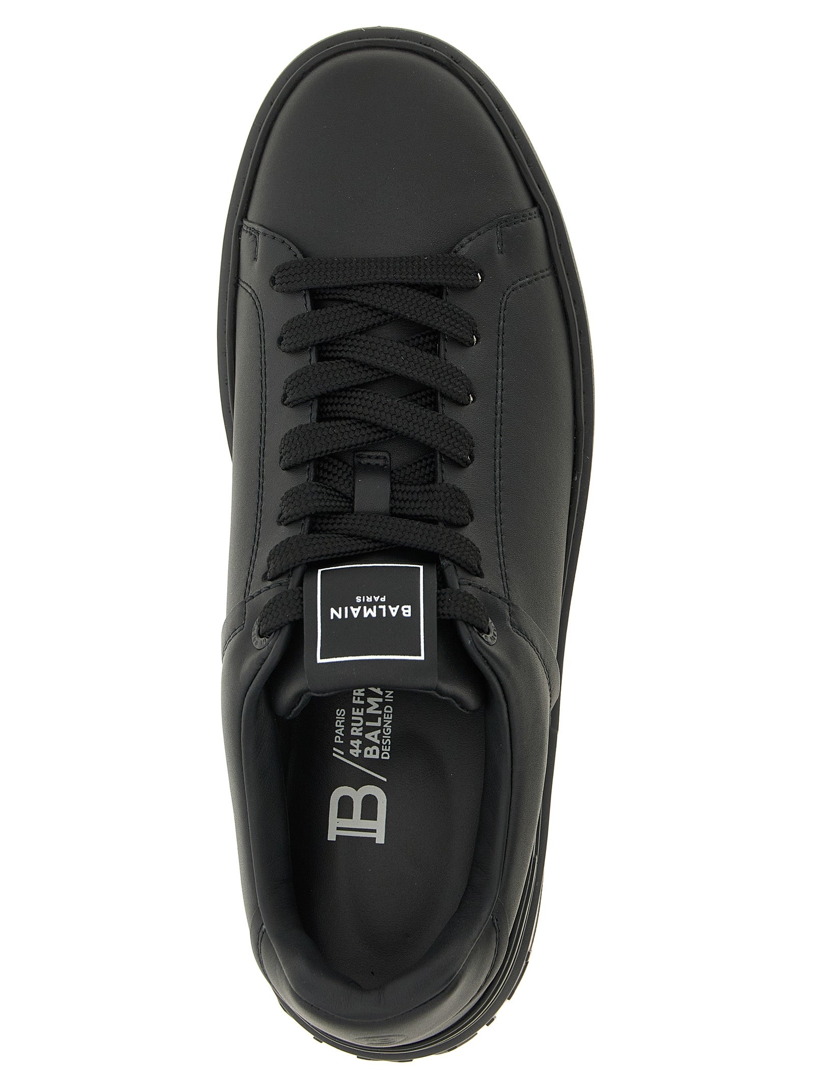 Balmain Black Calfskin Low Top Sneakers Curated Luxury Accessories by Orvyn