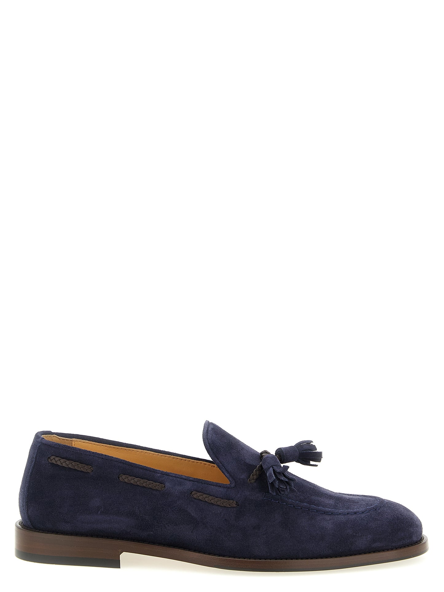 Brunello Cucinelli Blue Calfskin Slip-On Loafers Curated Luxury Accessories by Orvyn