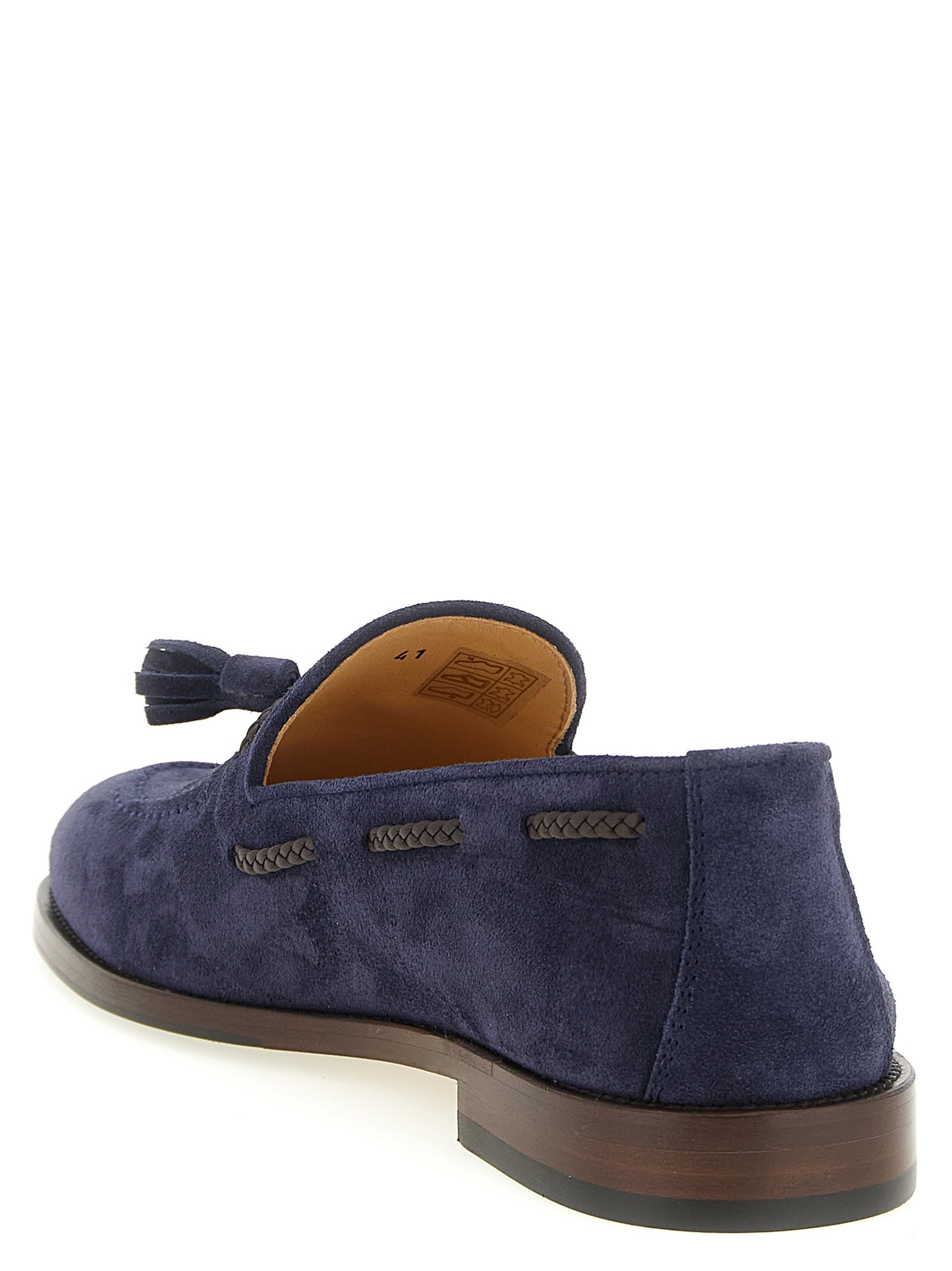 Brunello Cucinelli Blue Calfskin Slip-On Loafers Curated Luxury Accessories by Orvyn