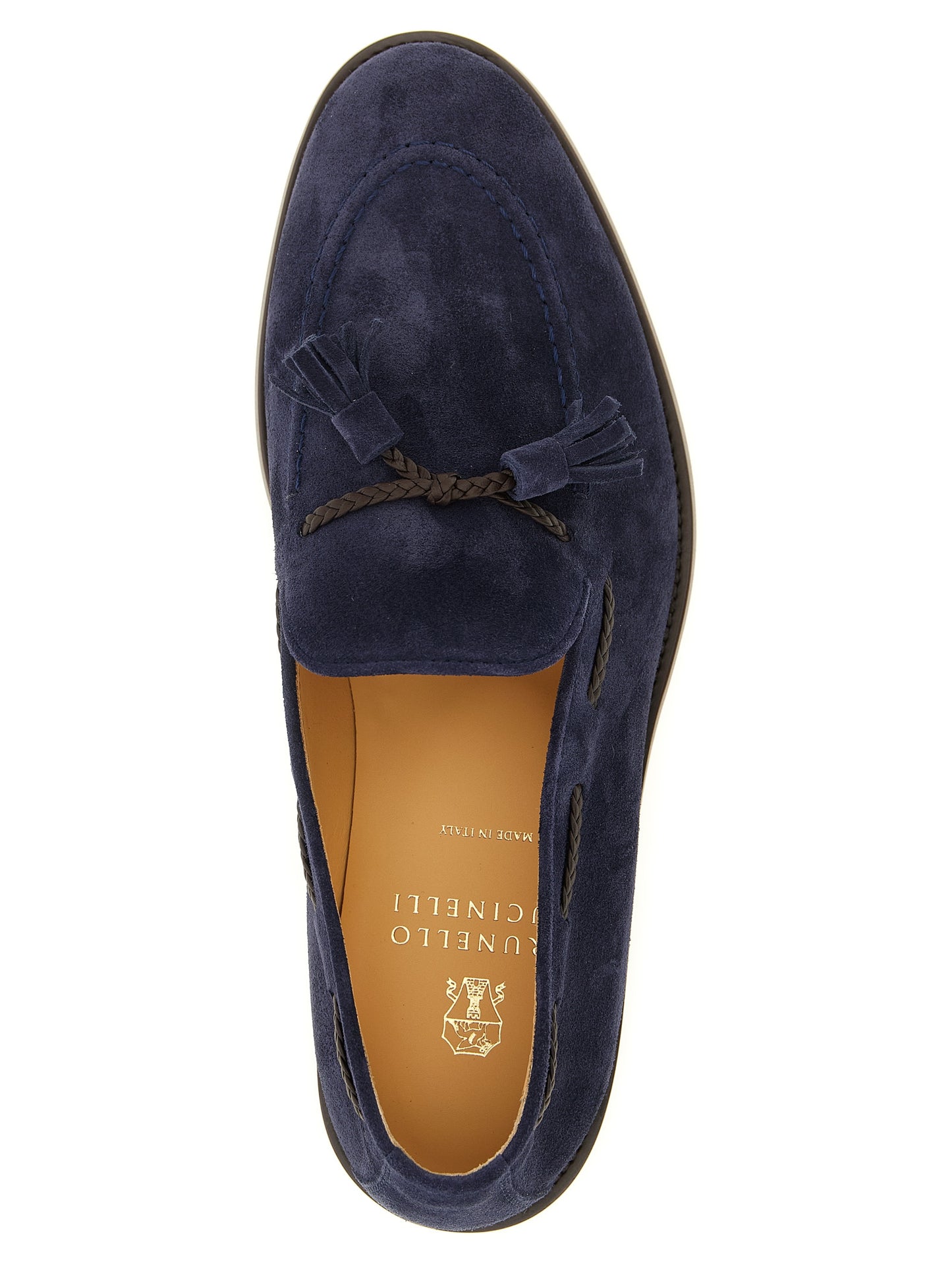 Brunello Cucinelli Blue Calfskin Slip-On Loafers Curated Luxury Accessories by Orvyn