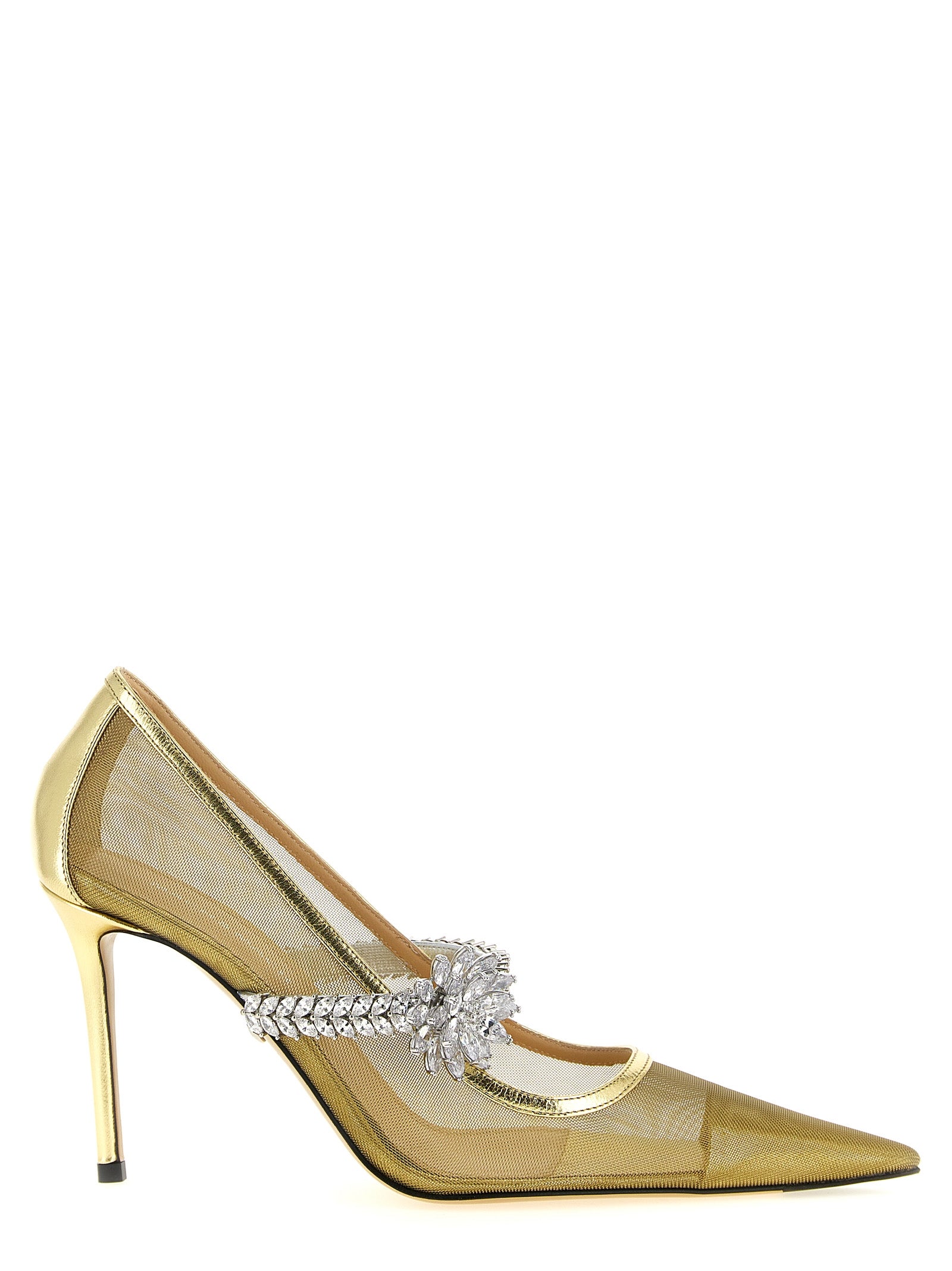 MACH & MACH Gold Polyamide High Heel Pumps Curated Luxury Accessories by Orvyn