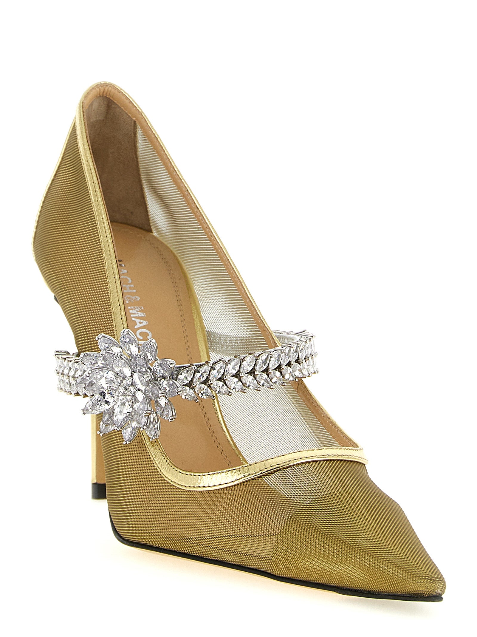 MACH & MACH Gold Polyamide High Heel Pumps Curated Luxury Accessories by Orvyn