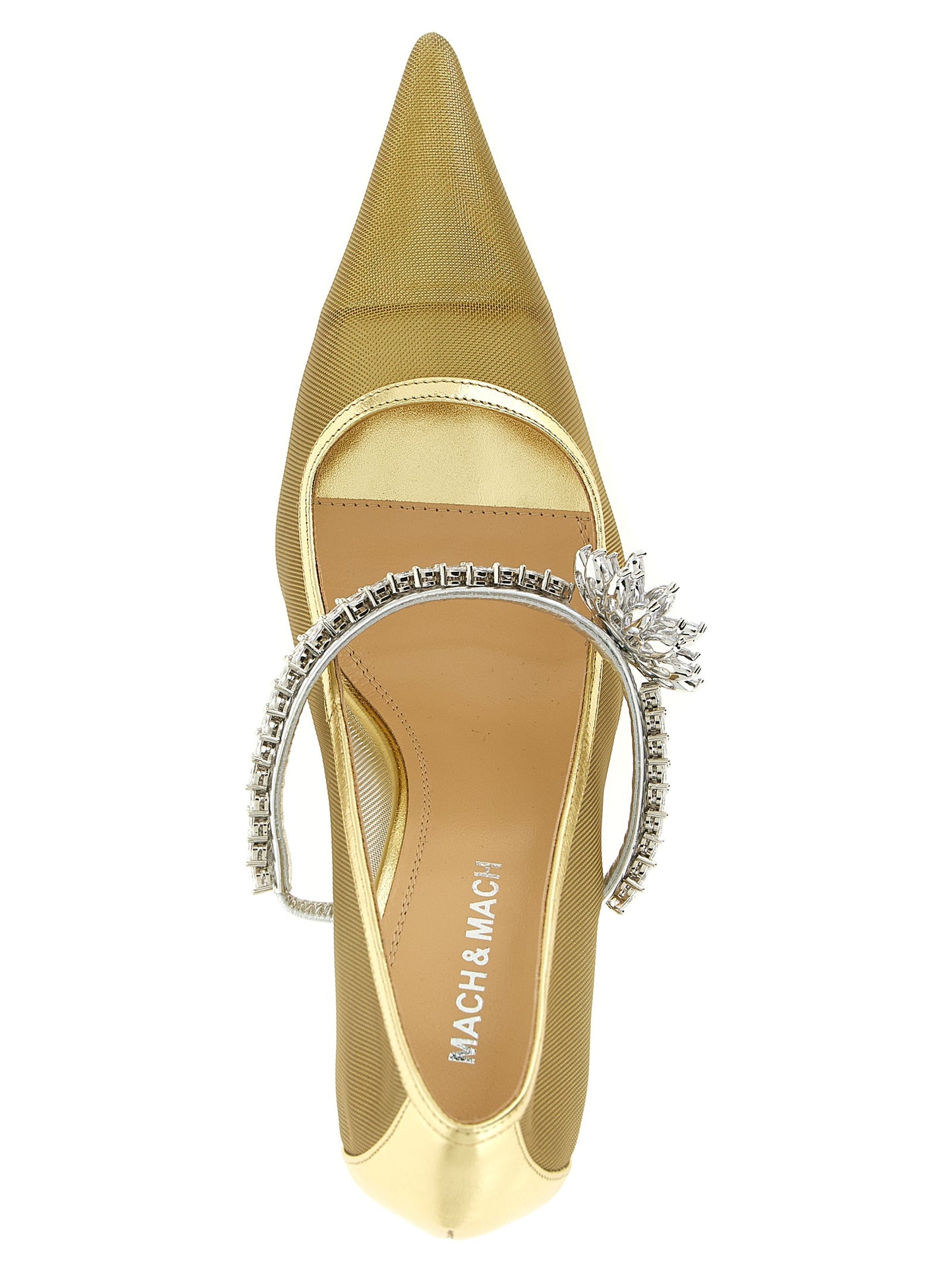 MACH & MACH Gold Polyamide High Heel Pumps Curated Luxury Accessories by Orvyn