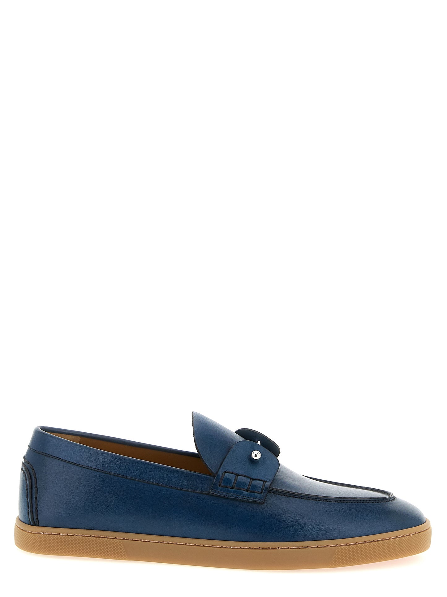 Christian Louboutin Blue Calfskin Slip-On Loafers Curated Luxury Accessories by Orvyn