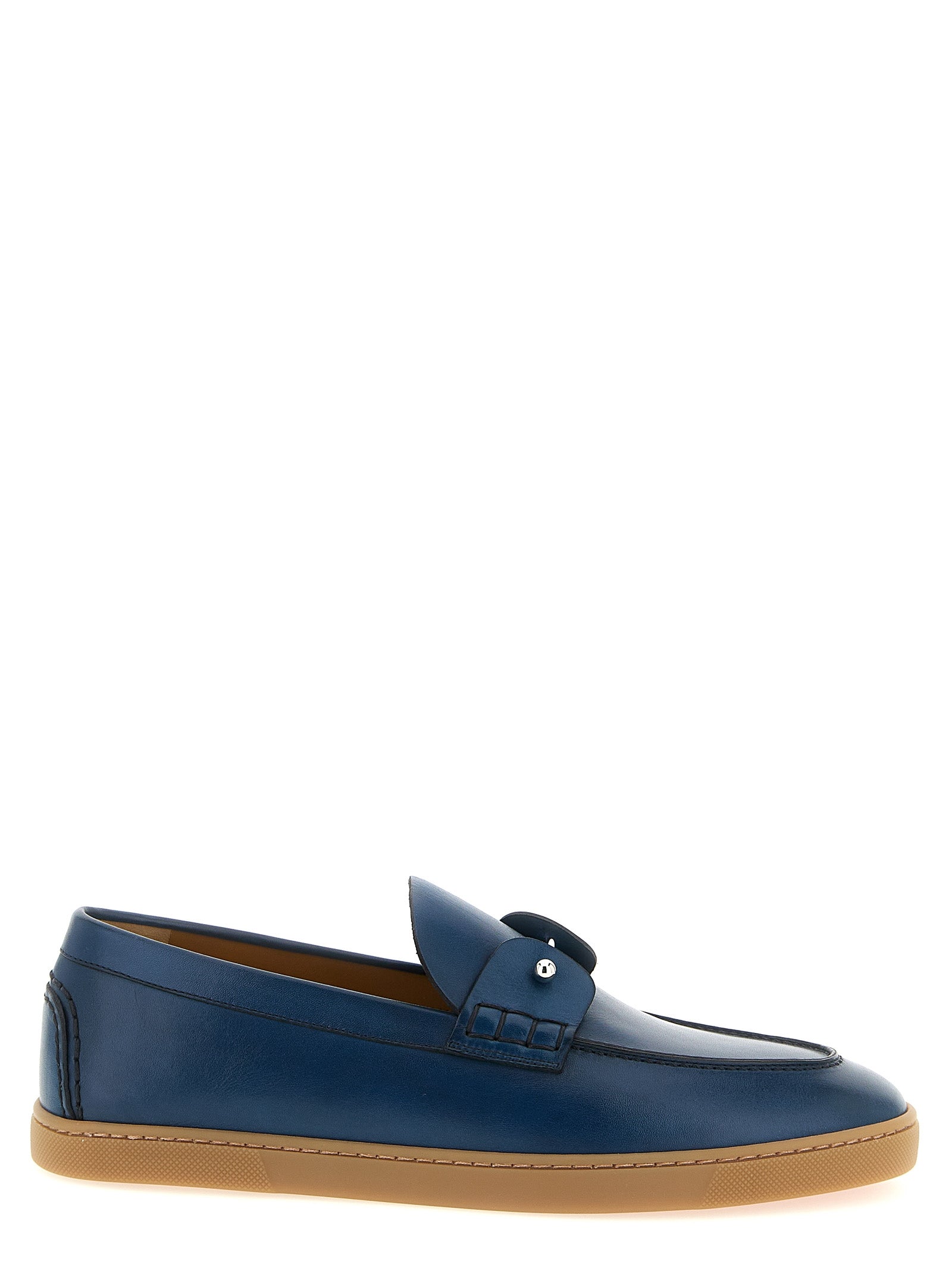 Christian Louboutin Blue Calfskin Slip-On Loafers Curated Luxury Accessories by Orvyn