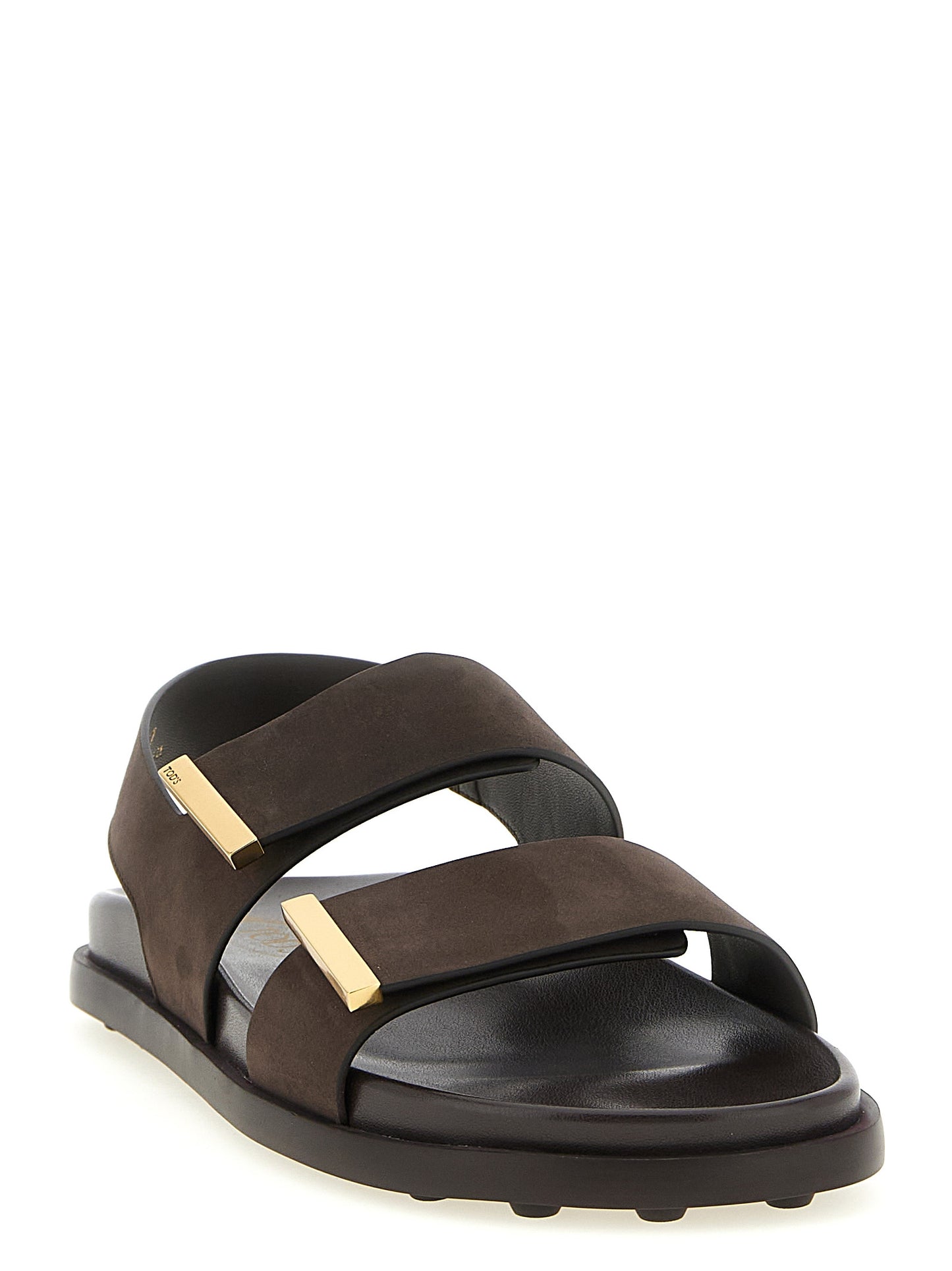 Tod's Brown Calfskin Flat Sandals Curated Luxury Accessories by Orvyn