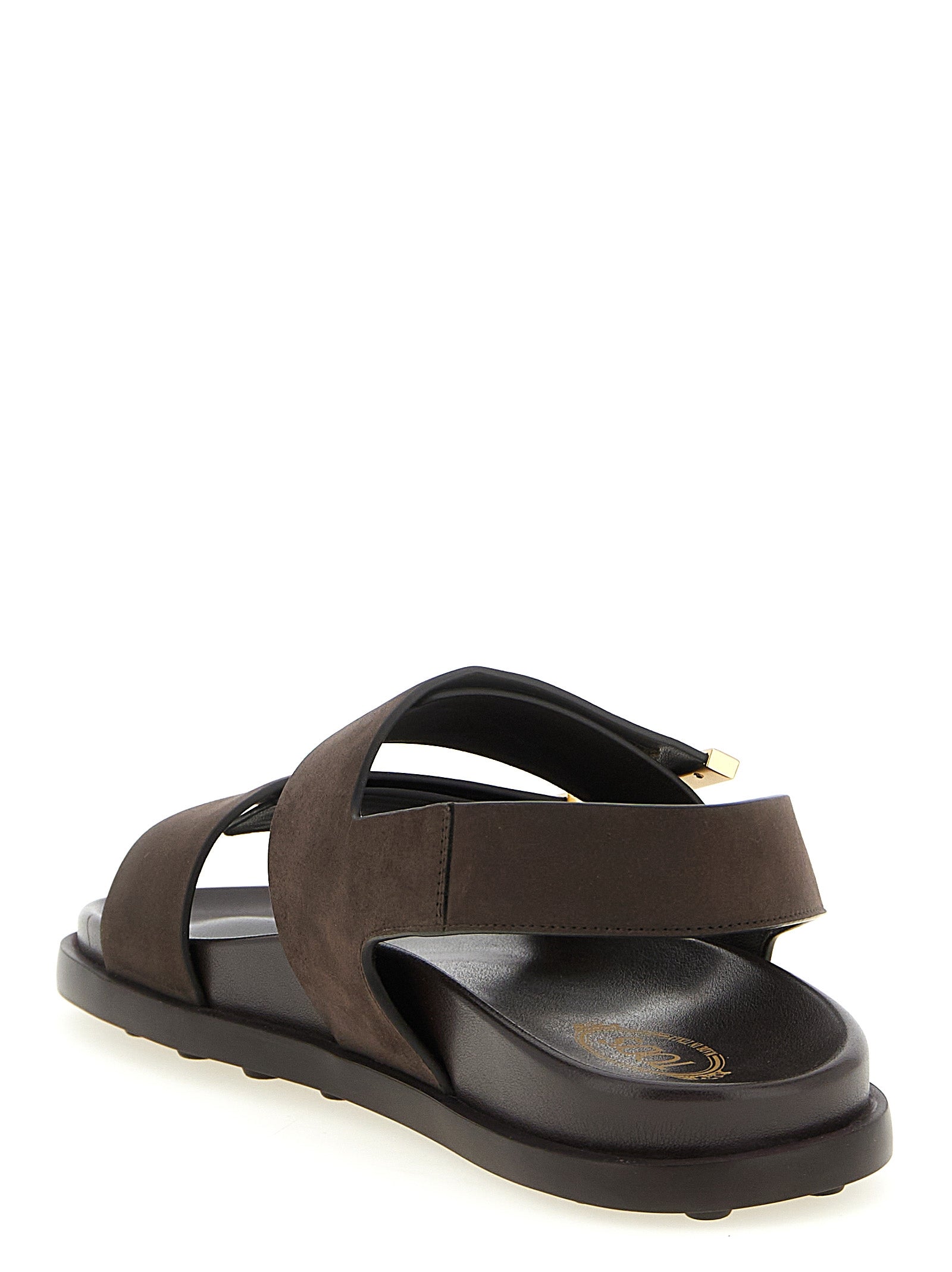 Tod's Brown Calfskin Flat Sandals Curated Luxury Accessories by Orvyn