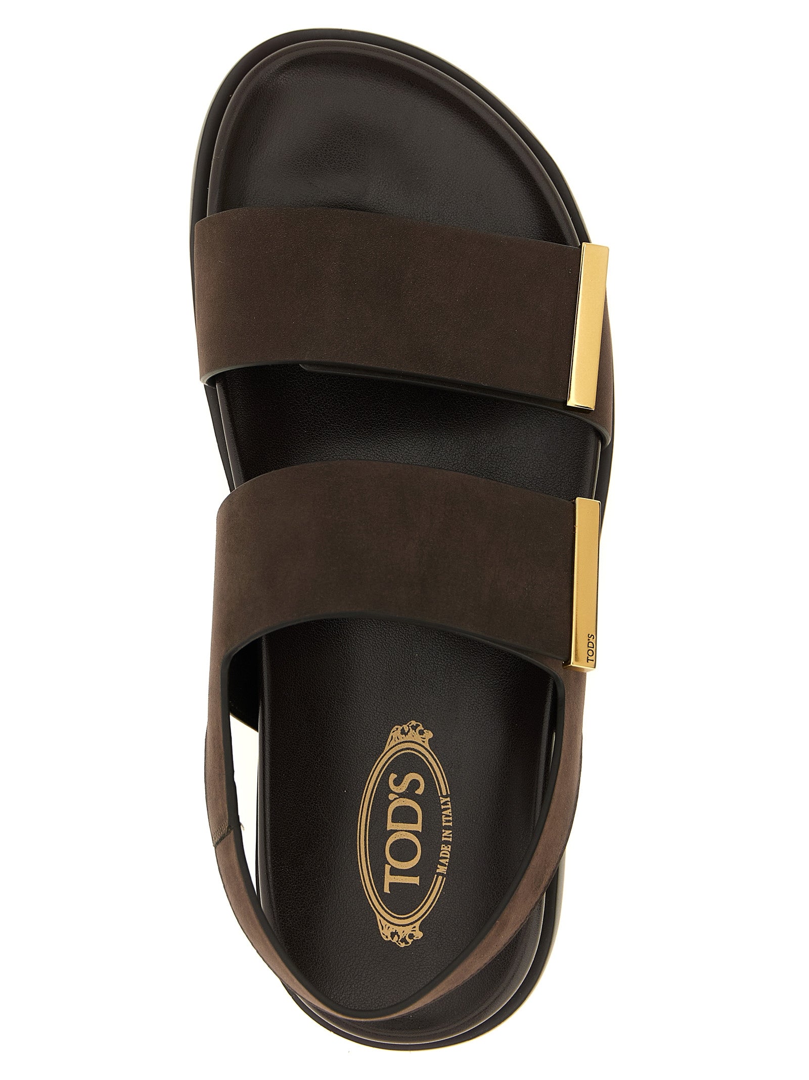 Tod's Brown Calfskin Flat Sandals Curated Luxury Accessories by Orvyn
