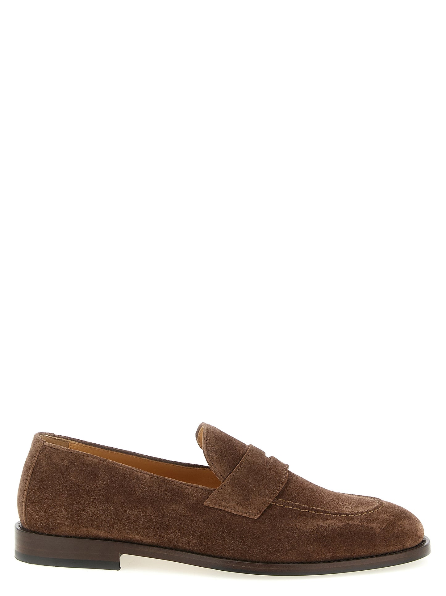 Brunello Cucinelli Brown Calfskin Slip-On Loafers Curated Luxury Accessories by Orvyn