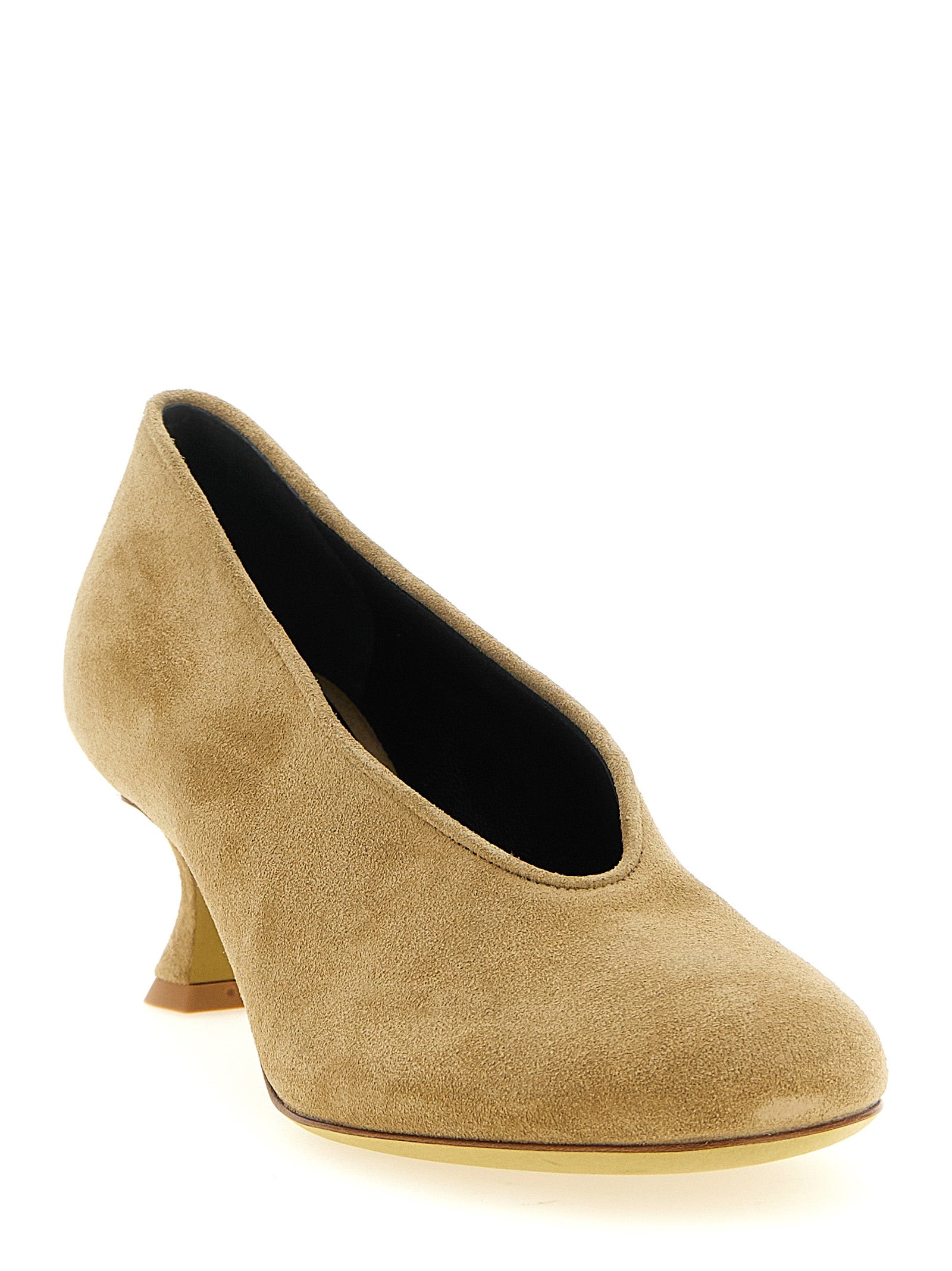 Moschino Beige Calfskin Mid Heel Pumps Curated Luxury Accessories by Orvyn