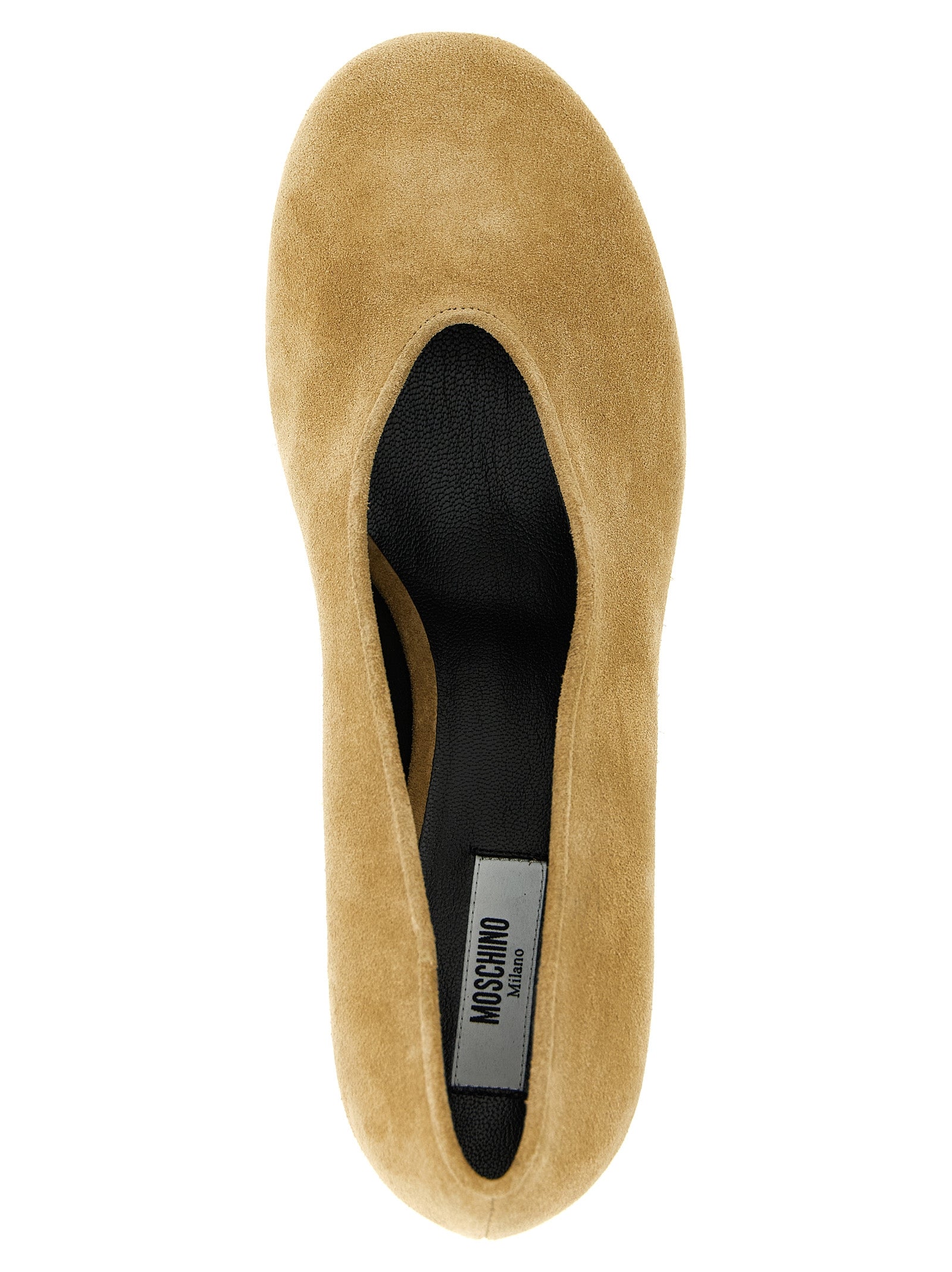 Moschino Beige Calfskin Mid Heel Pumps Curated Luxury Accessories by Orvyn