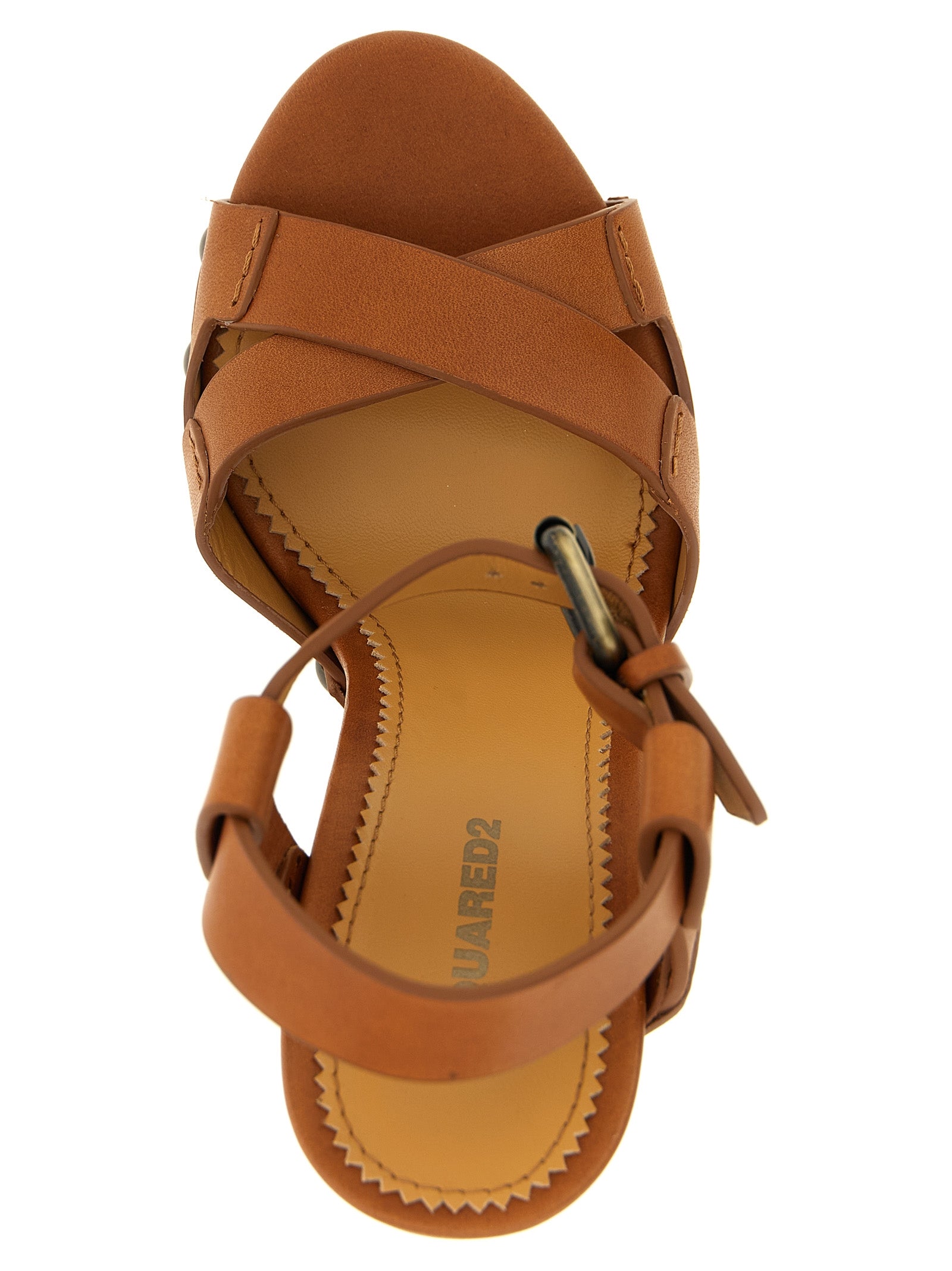 Dsquared² Brown Calfskin Stiletto Heel Sandals Curated Luxury Accessories by Orvyn