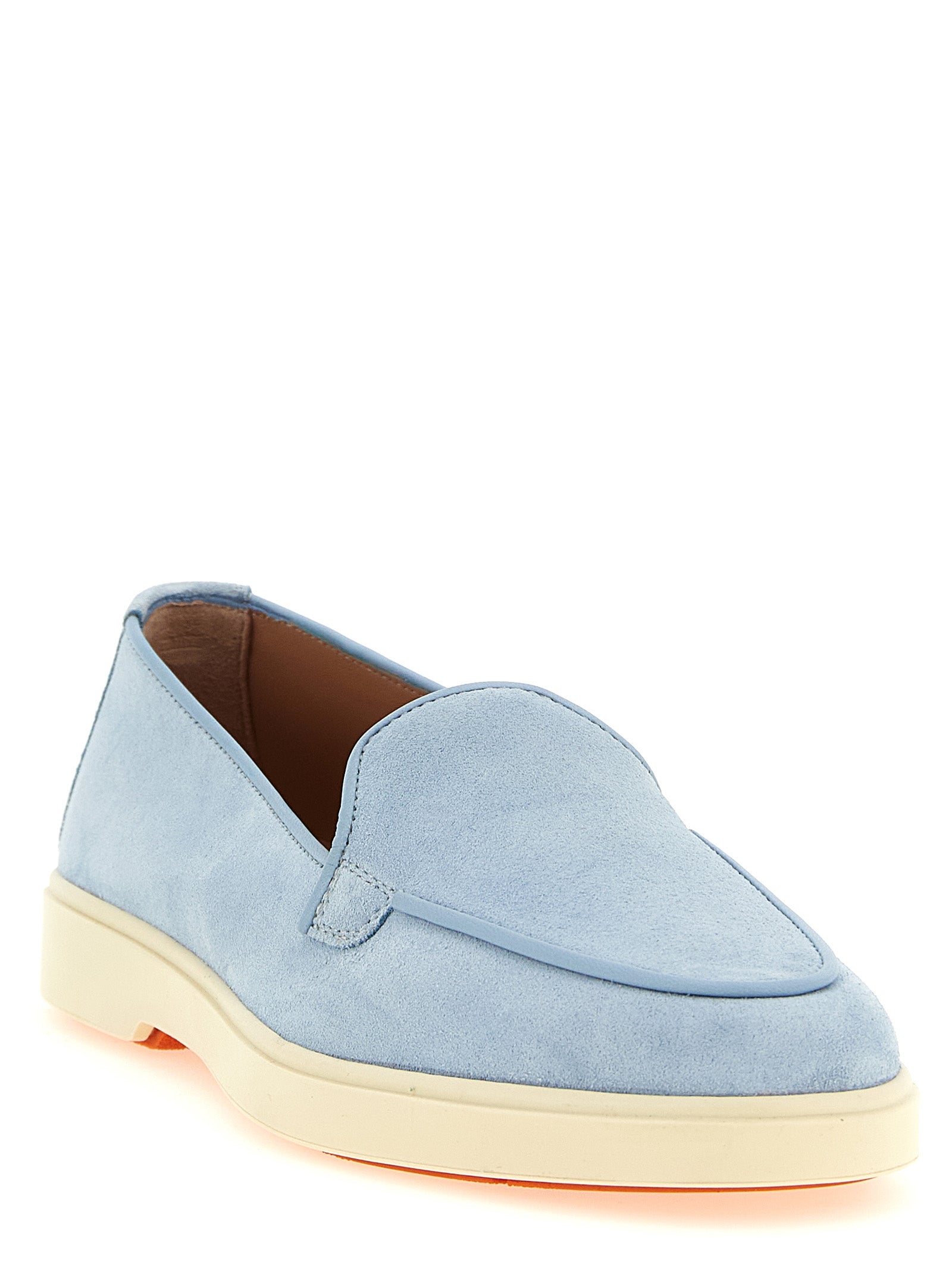 Santoni Blue Calfskin Slip-On Loafers Curated Luxury Accessories by Orvyn
