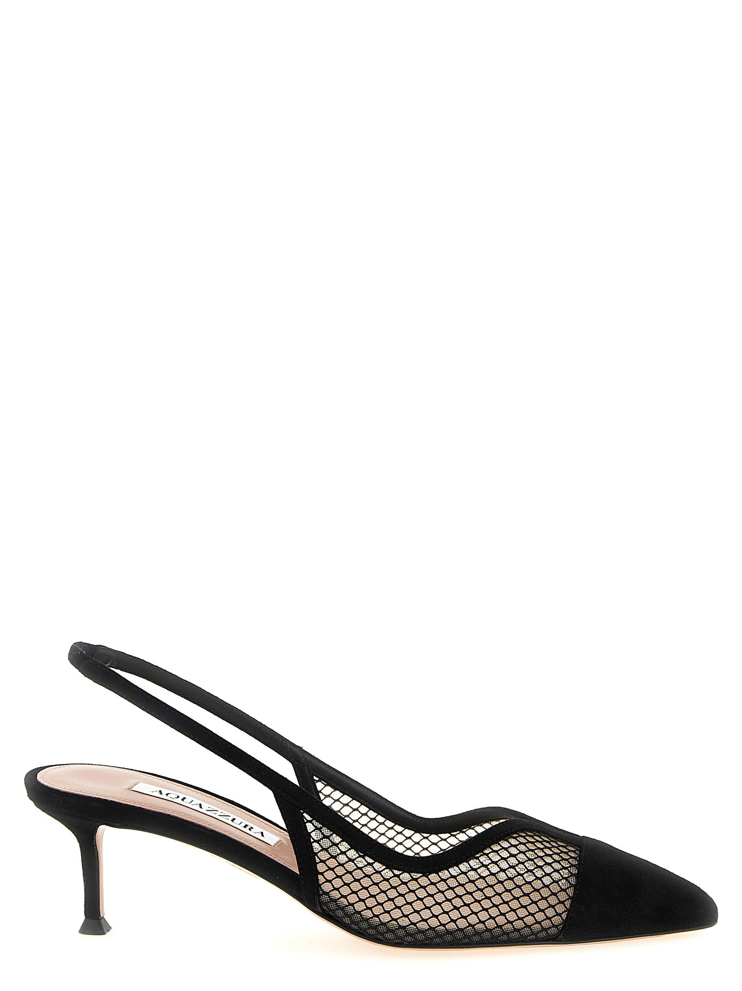 Aquazzura Black Textile Mid Heel Pumps Curated Luxury Accessories by Orvyn