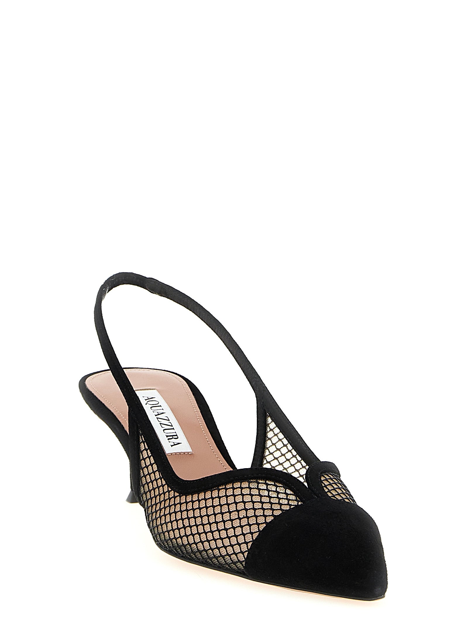 Aquazzura Black Textile Mid Heel Pumps Curated Luxury Accessories by Orvyn