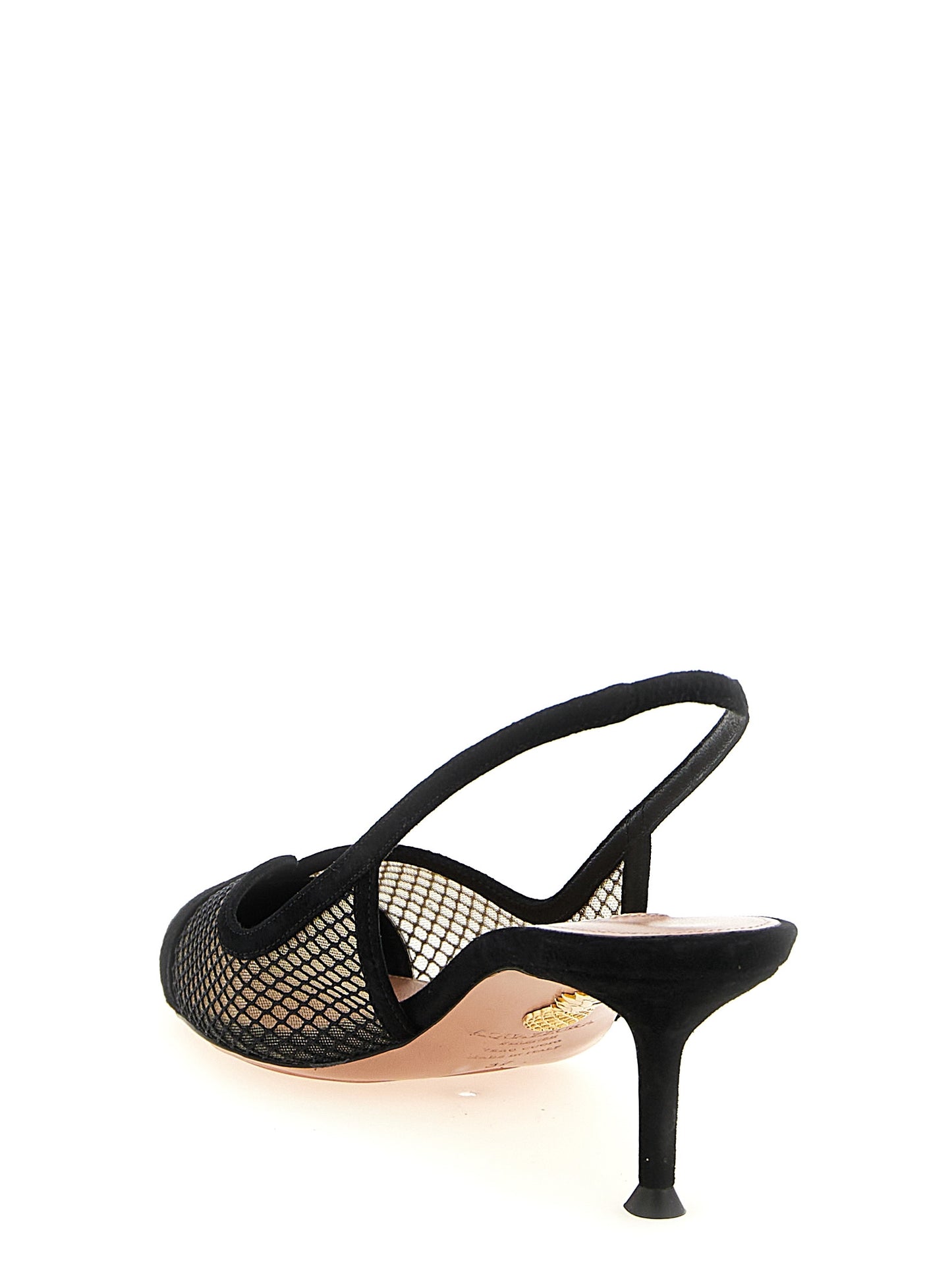 Aquazzura Black Textile Mid Heel Pumps Curated Luxury Accessories by Orvyn