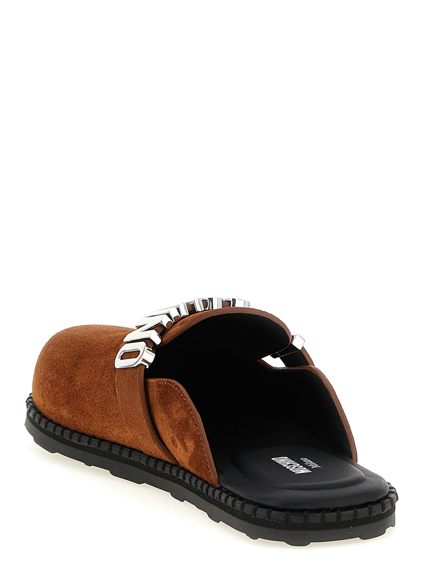 Moschino Brown Calfskin Clogs Curated Luxury Accessories by Orvyn