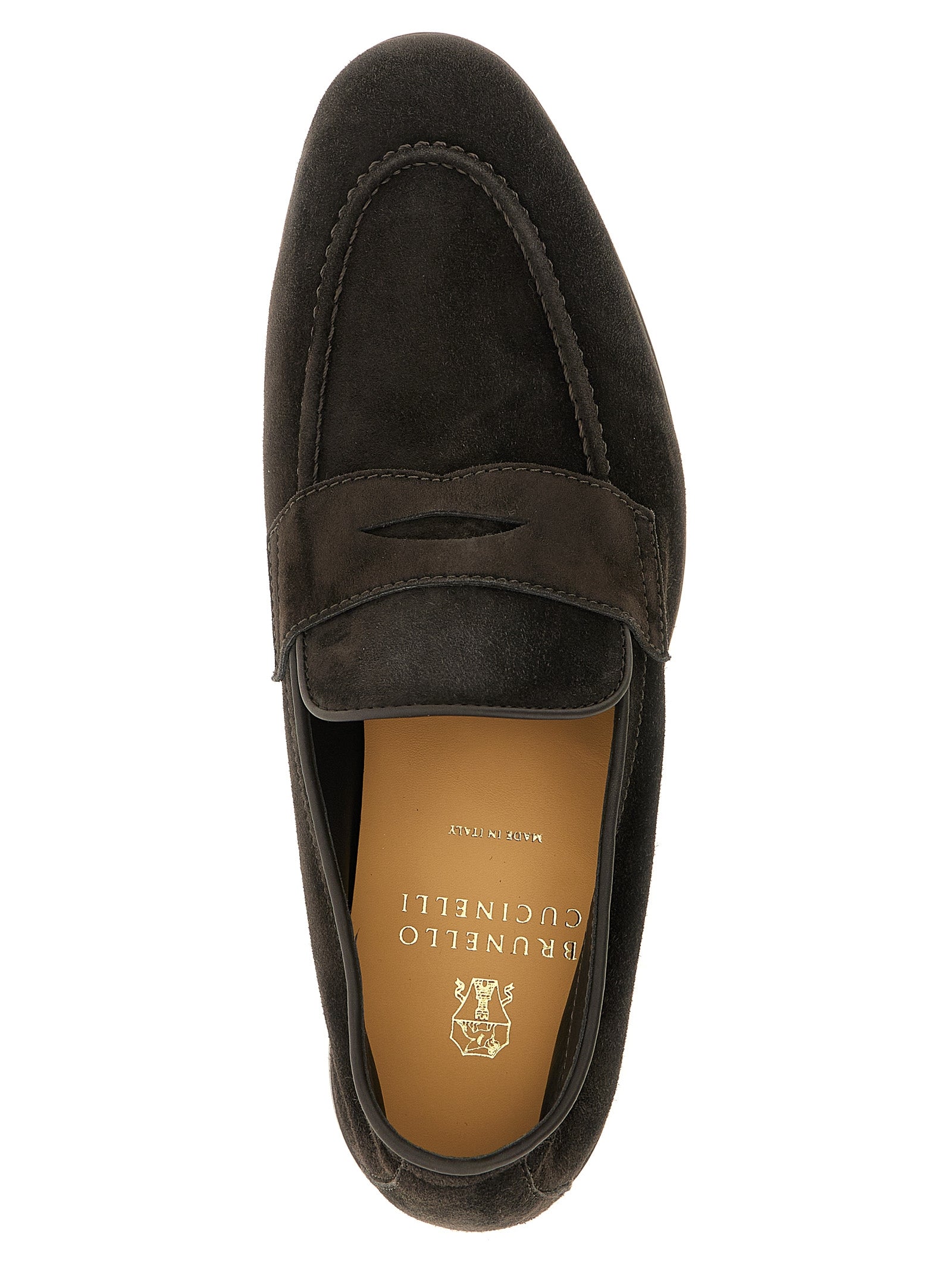 Brunello Cucinelli Brown Calfskin Slip-On Loafers Curated Luxury Accessories by Orvyn