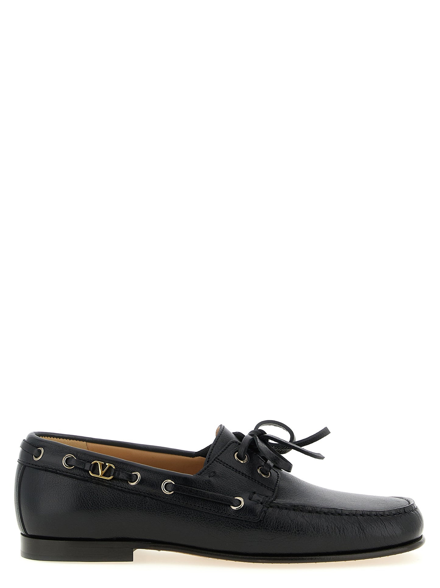 Valentino Garavani Black Buffalo Leather Slip-On Loafers Curated Luxury Accessories by Orvyn