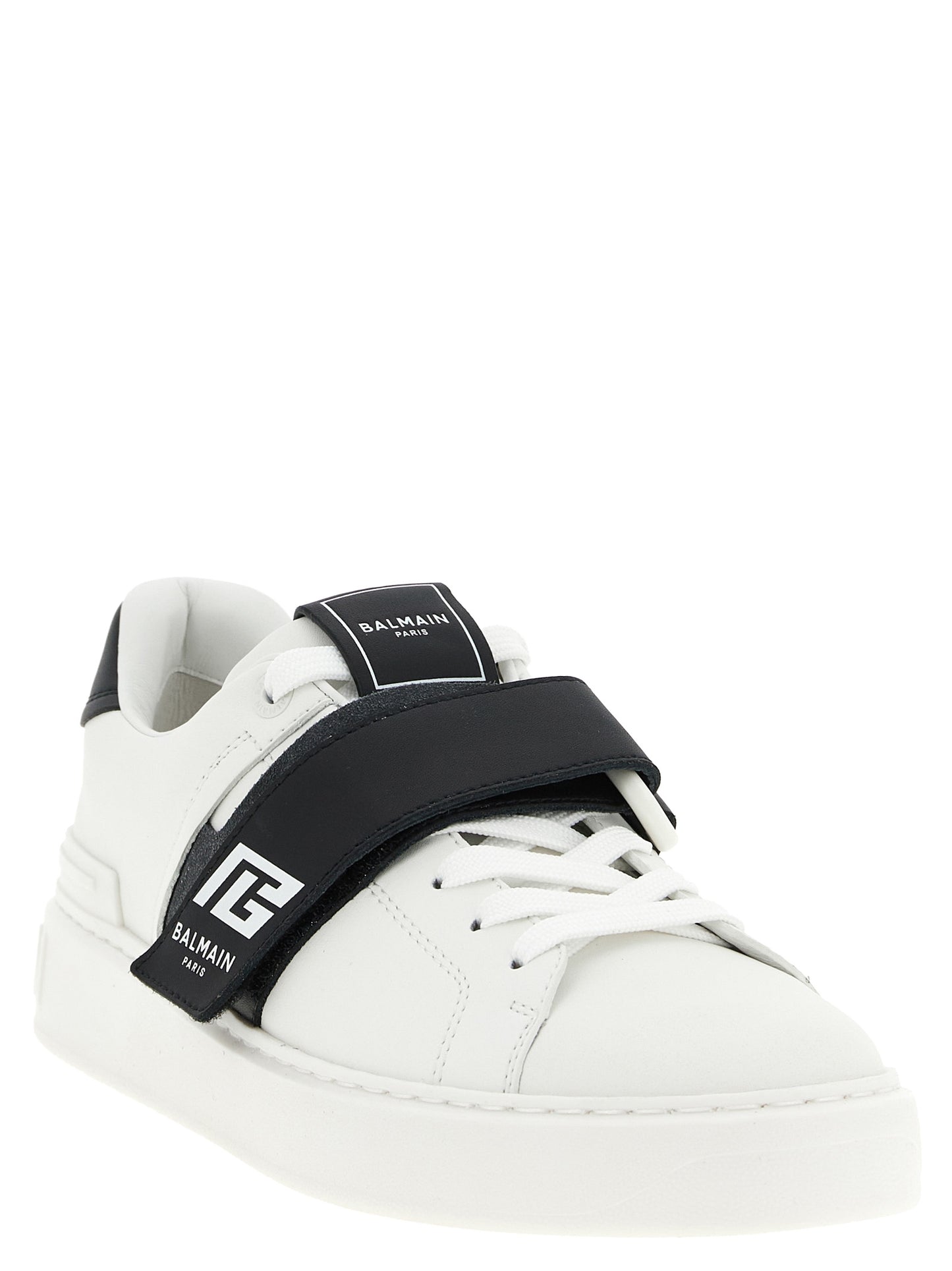 Balmain Bicolor Calfskin Low Top Sneakers Curated Luxury Accessories by Orvyn