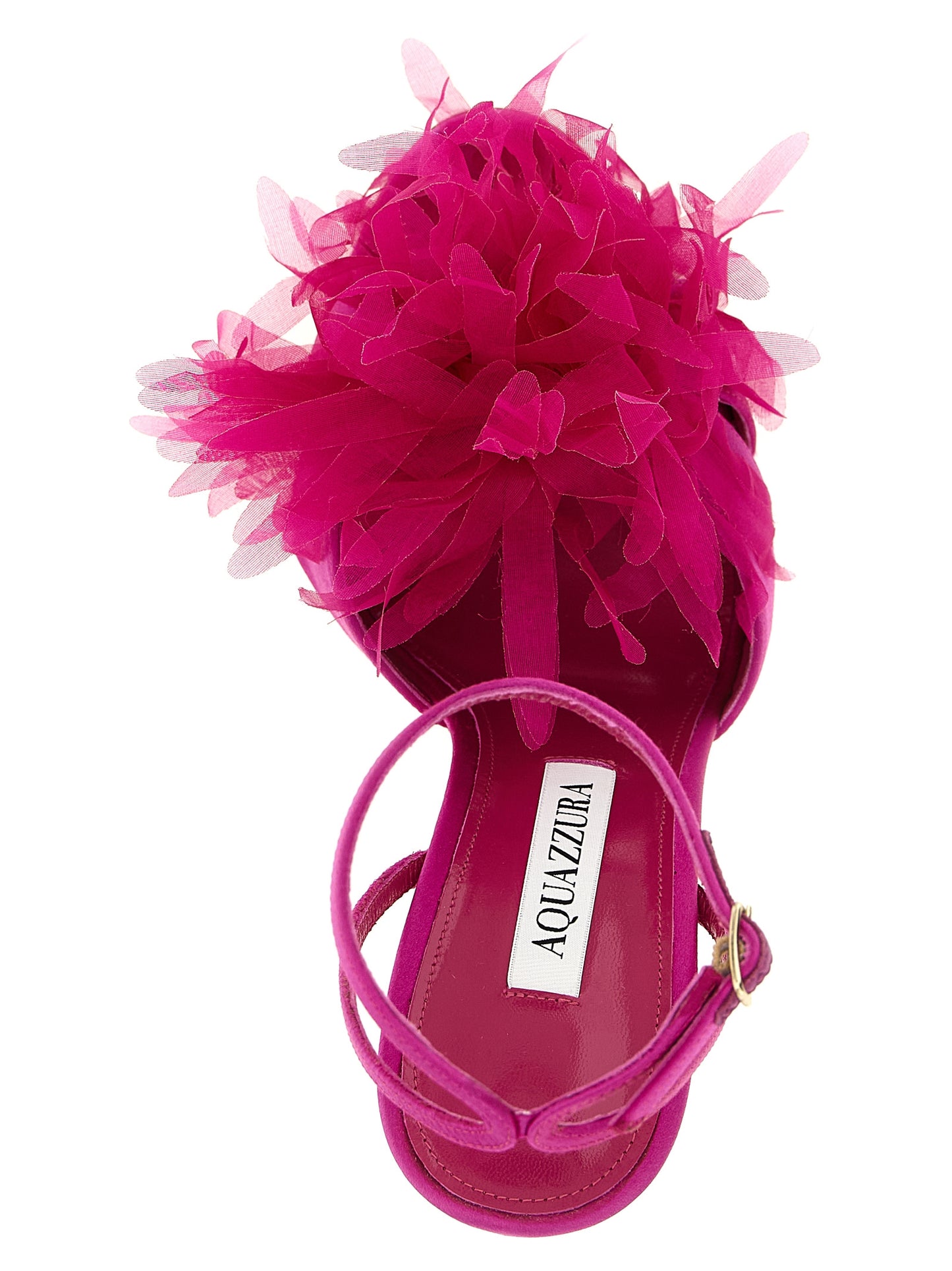 Aquazzura Fuchsia Textile Stiletto Heel Sandals Curated Luxury Accessories by Orvyn