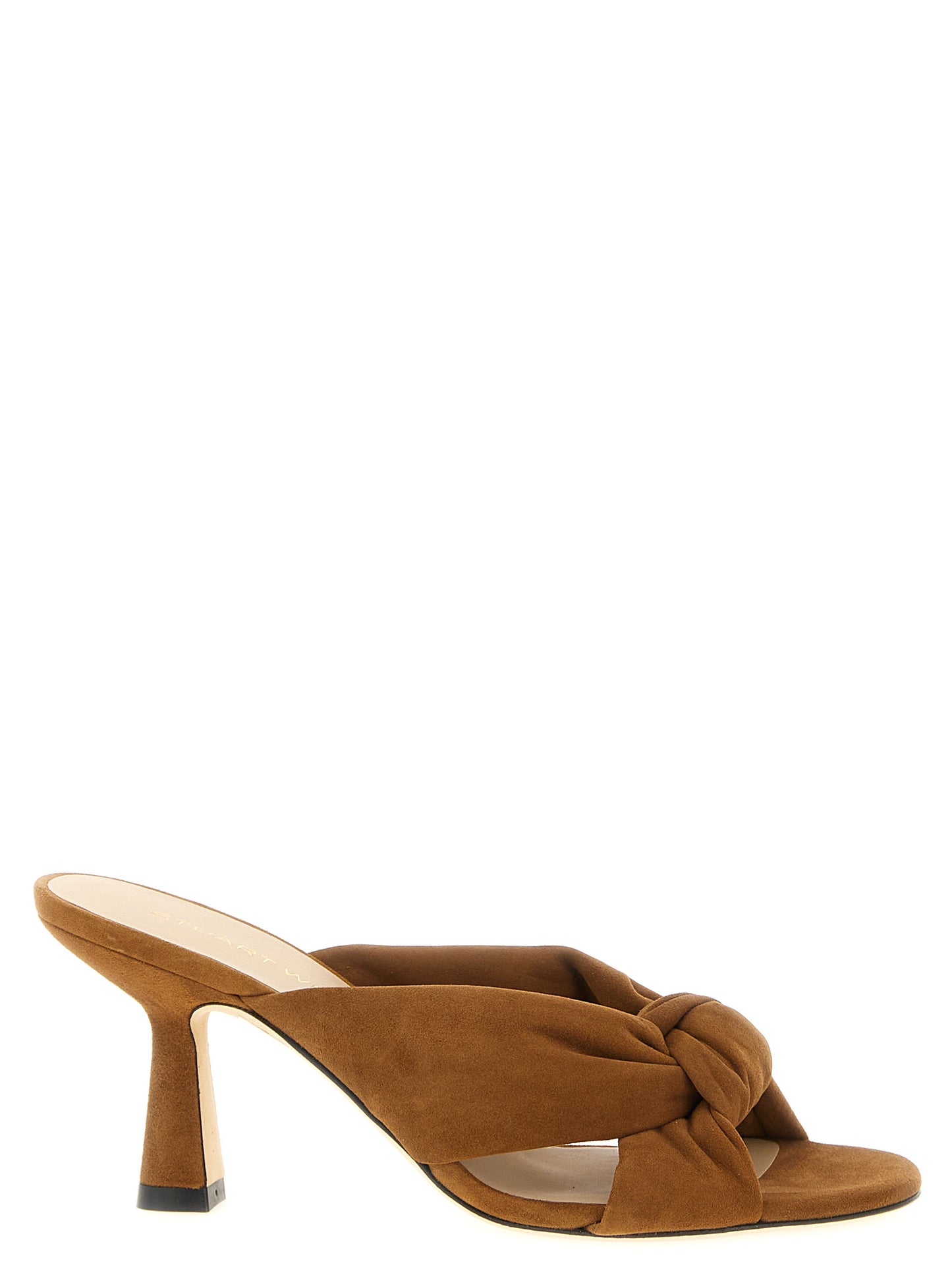 Stuart Weitzman Brown Polyethylene Stiletto Heel Sandals Curated Luxury Accessories by Orvyn