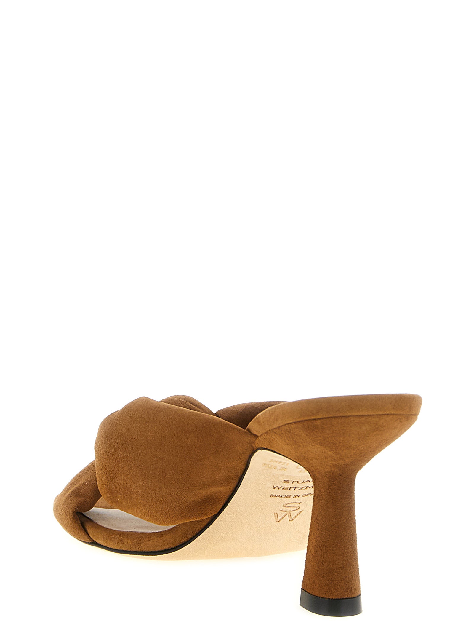 Stuart Weitzman Brown Polyethylene Stiletto Heel Sandals Curated Luxury Accessories by Orvyn