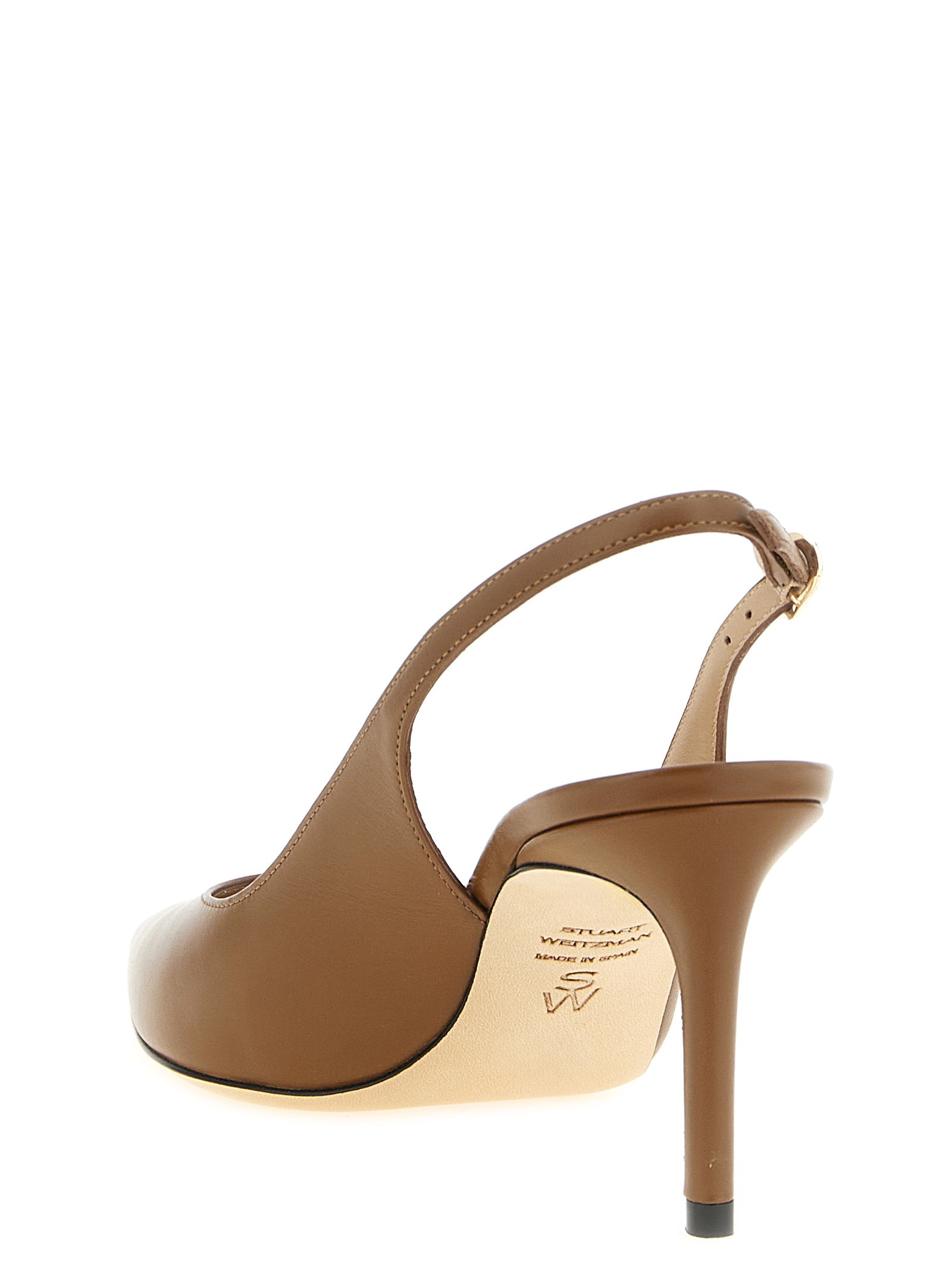 Stuart Weitzman Brown Calfskin Mid Heel Pumps Curated Luxury Accessories by Orvyn