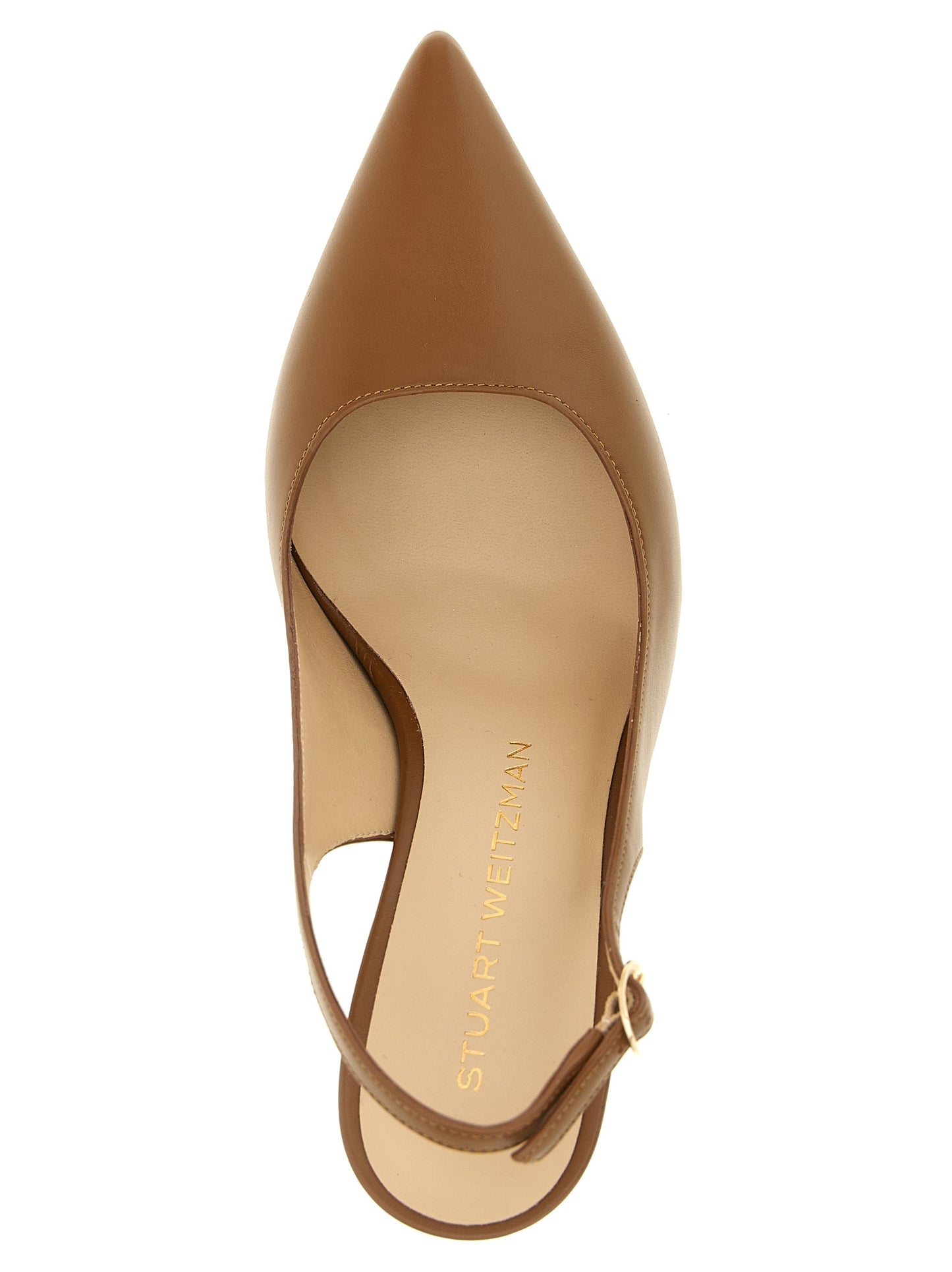 Stuart Weitzman Brown Calfskin Mid Heel Pumps Curated Luxury Accessories by Orvyn