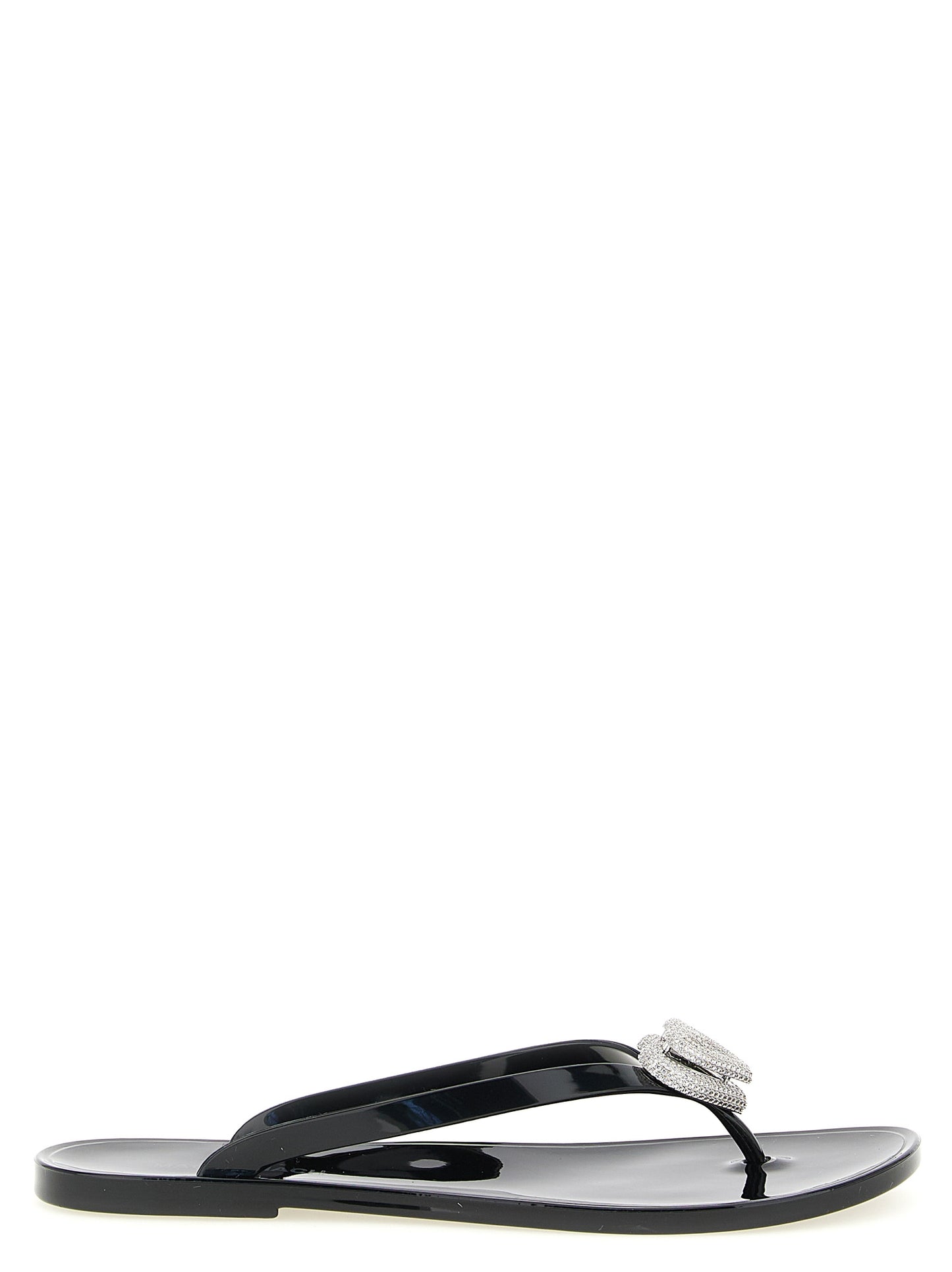 MACH & MACH Black Pvc Slides Curated Luxury Accessories by Orvyn