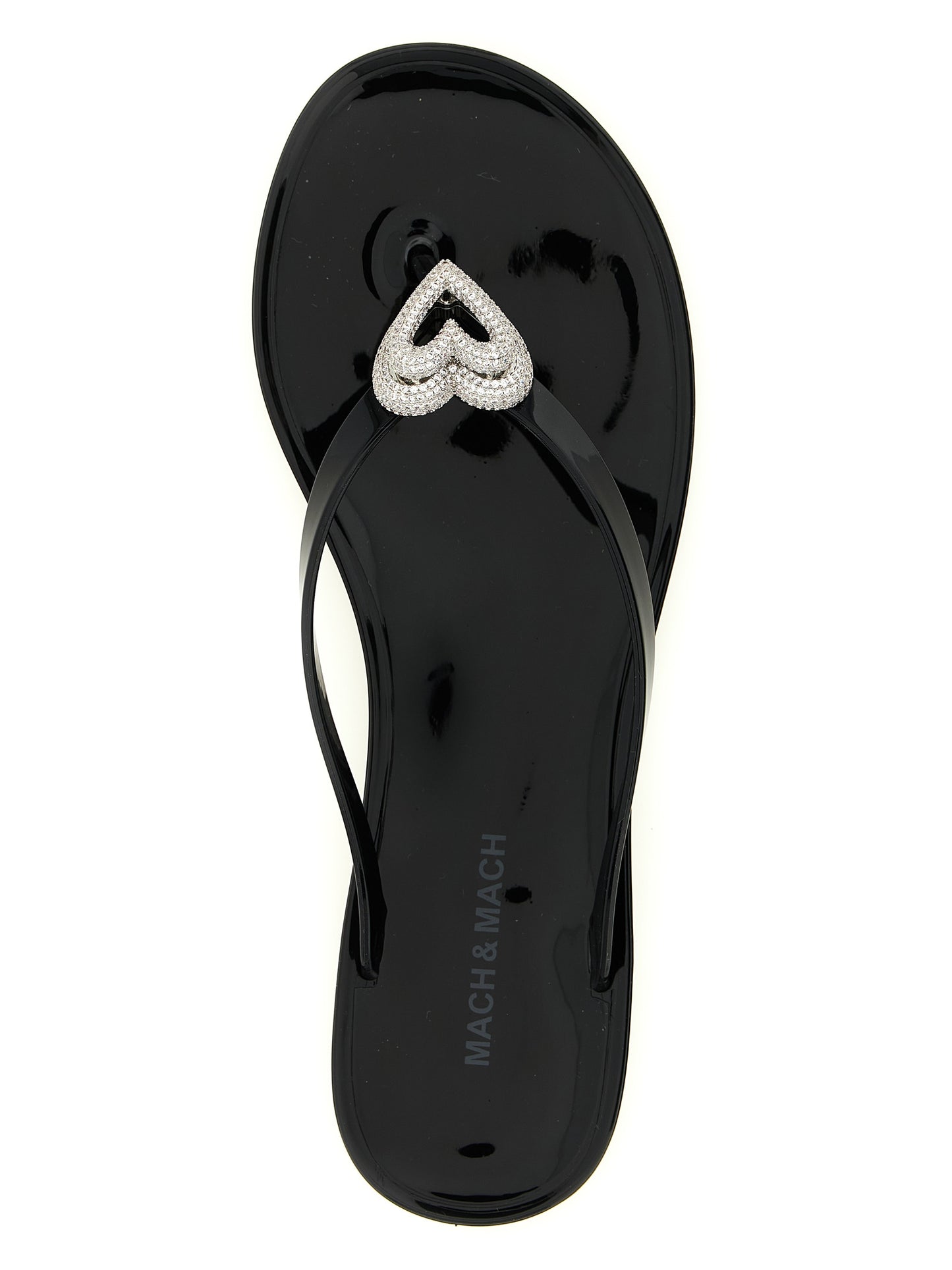 MACH & MACH Black Pvc Slides Curated Luxury Accessories by Orvyn