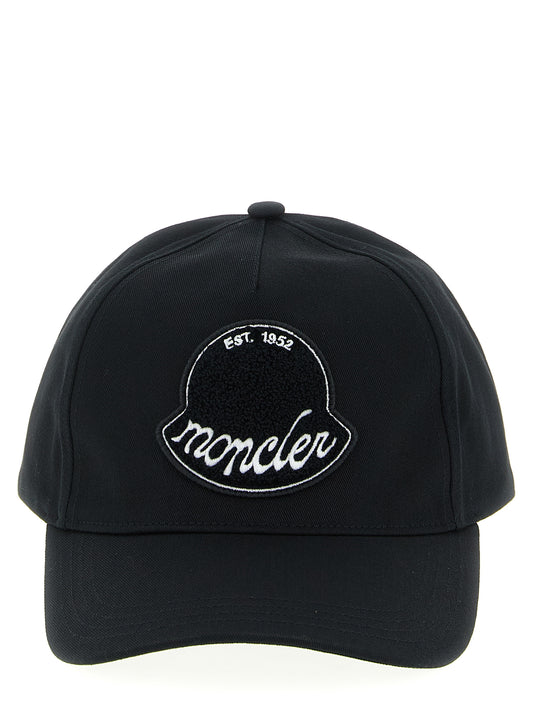 Moncler Black Cotton Cap (Baseball Hat) Curated Luxury Accessories by Orvyn