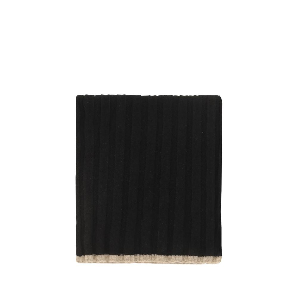 Brunello Cucinelli Black Cashmere Scarf Curated Luxury Accessories by Orvyn