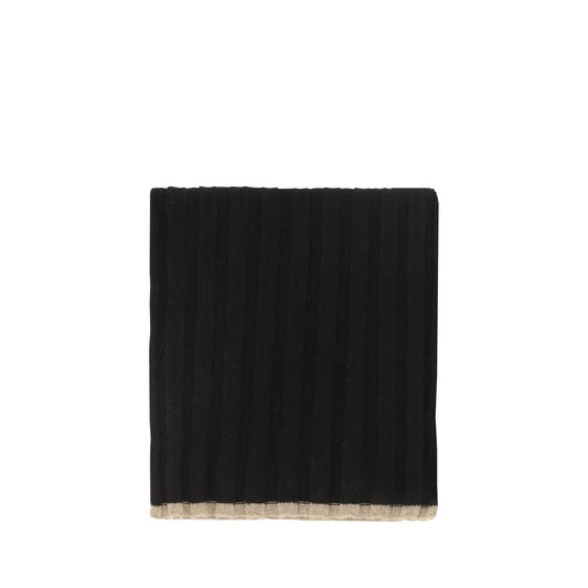 Brunello Cucinelli Black Cashmere Scarf Curated Luxury Accessories by Orvyn