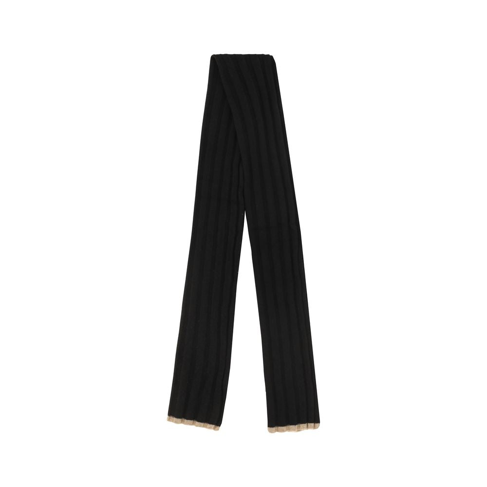 Brunello Cucinelli Black Cashmere Scarf Curated Luxury Accessories by Orvyn